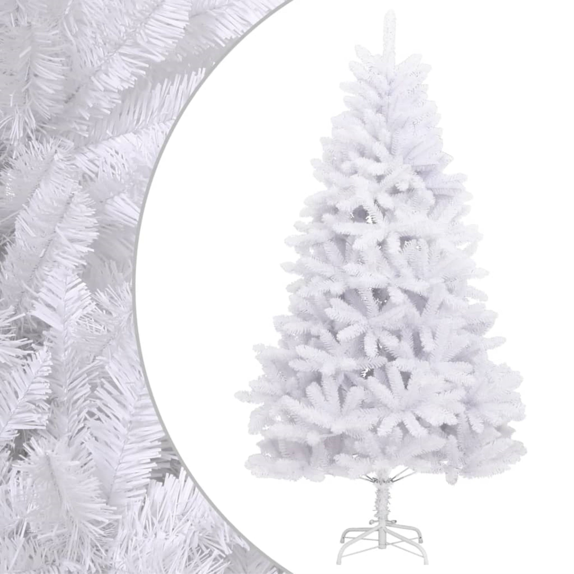Vidaxl Artificial Hinged Christmas Tree With Stand White 94.5'