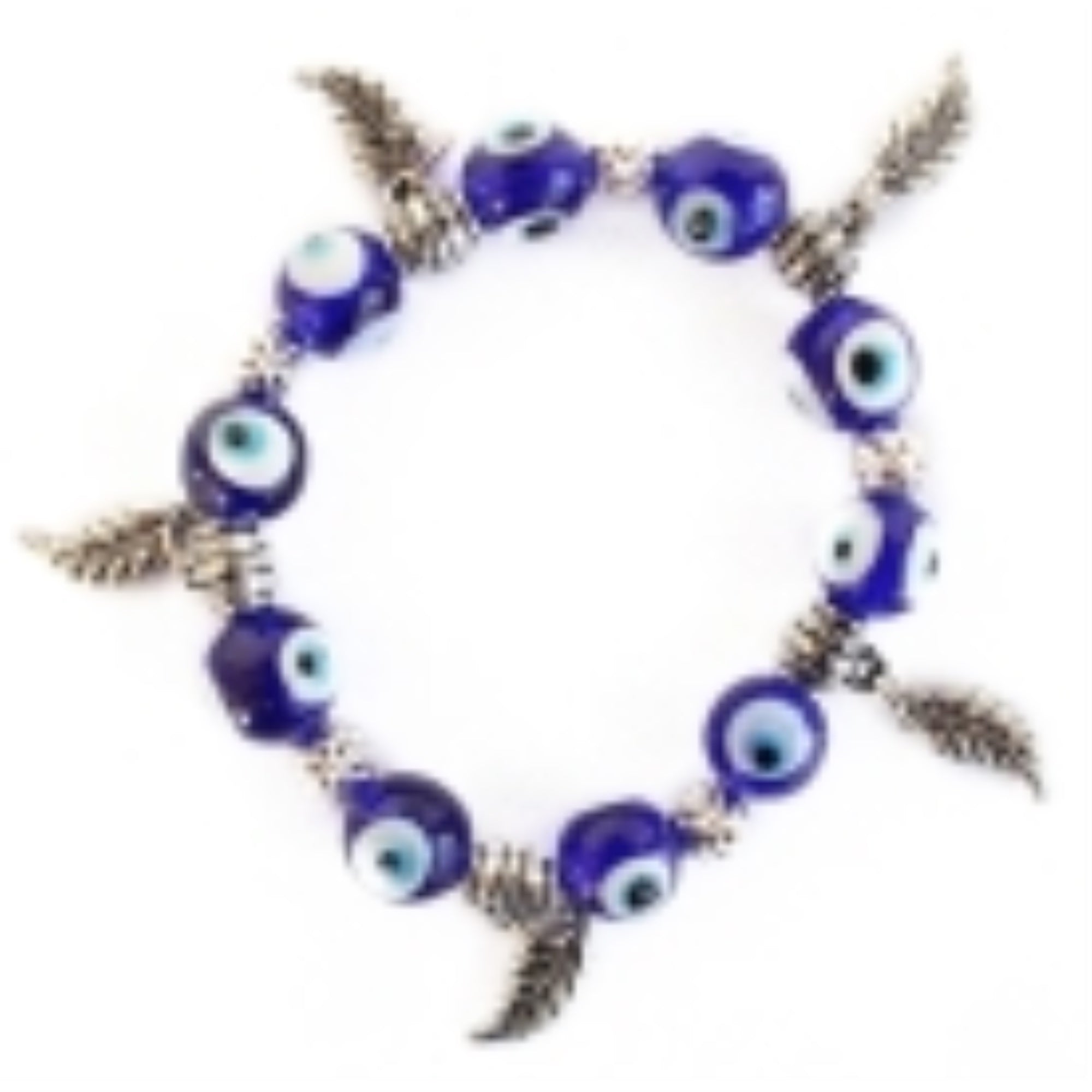 Evil Eye Bracelet with Leaves