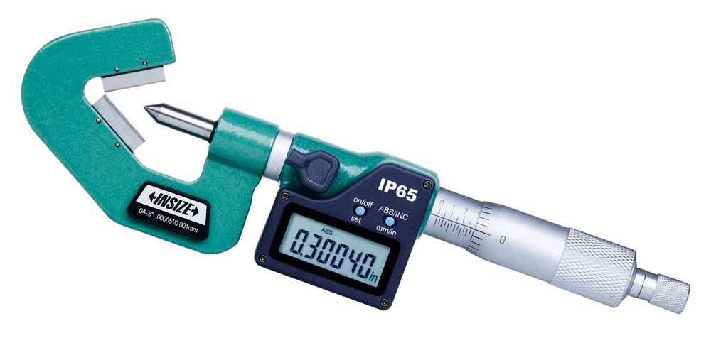 3590-353E Electronic V-Anvil Micrometer, .8-1.4/20-35Mm, 3 Flutes