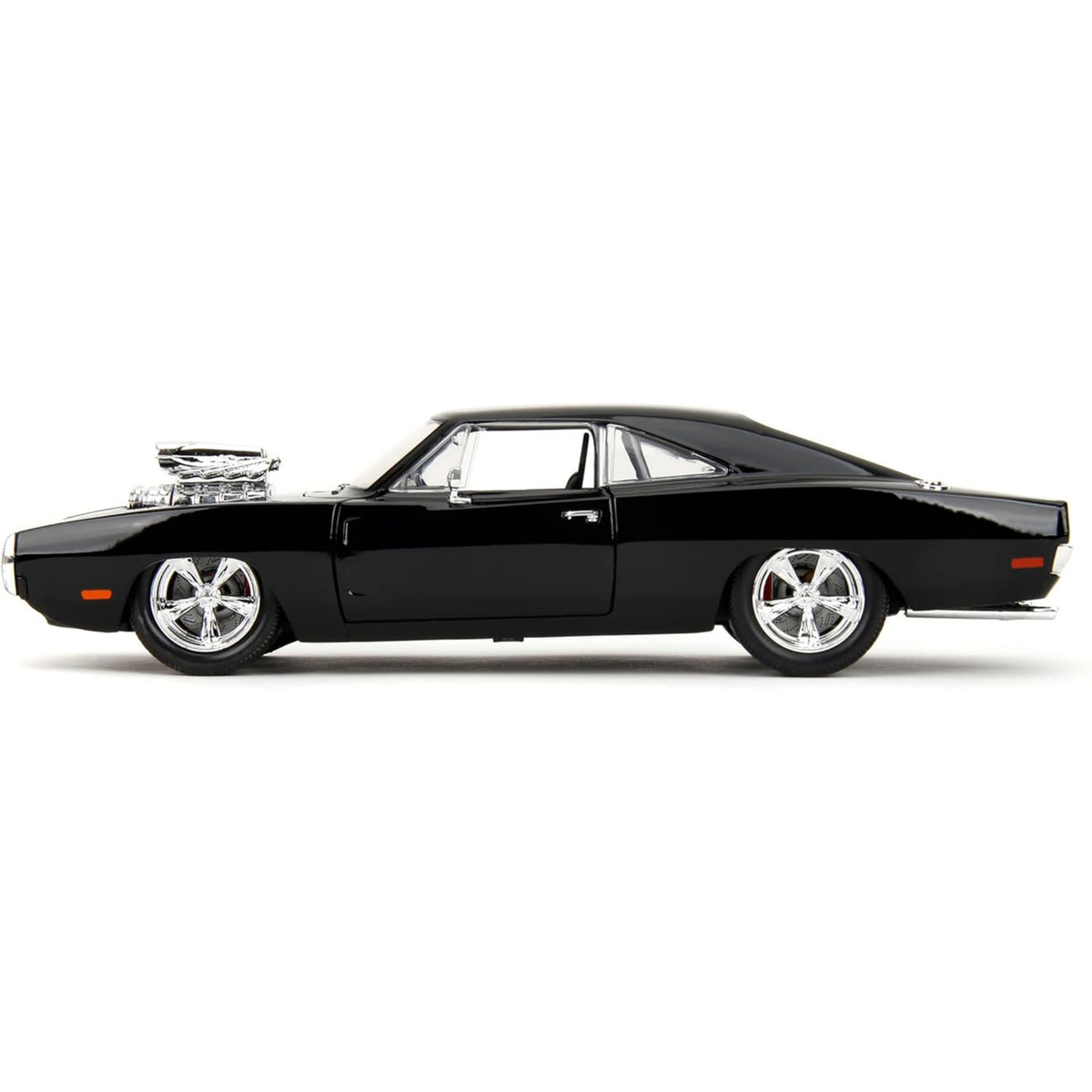 Dodge Charger R/T Black With Dom Diecast Figure 'Fast & Furious' (2009) Movie 'Hollywood Rides' Series 1/24 Diecast Model Car By Jada
