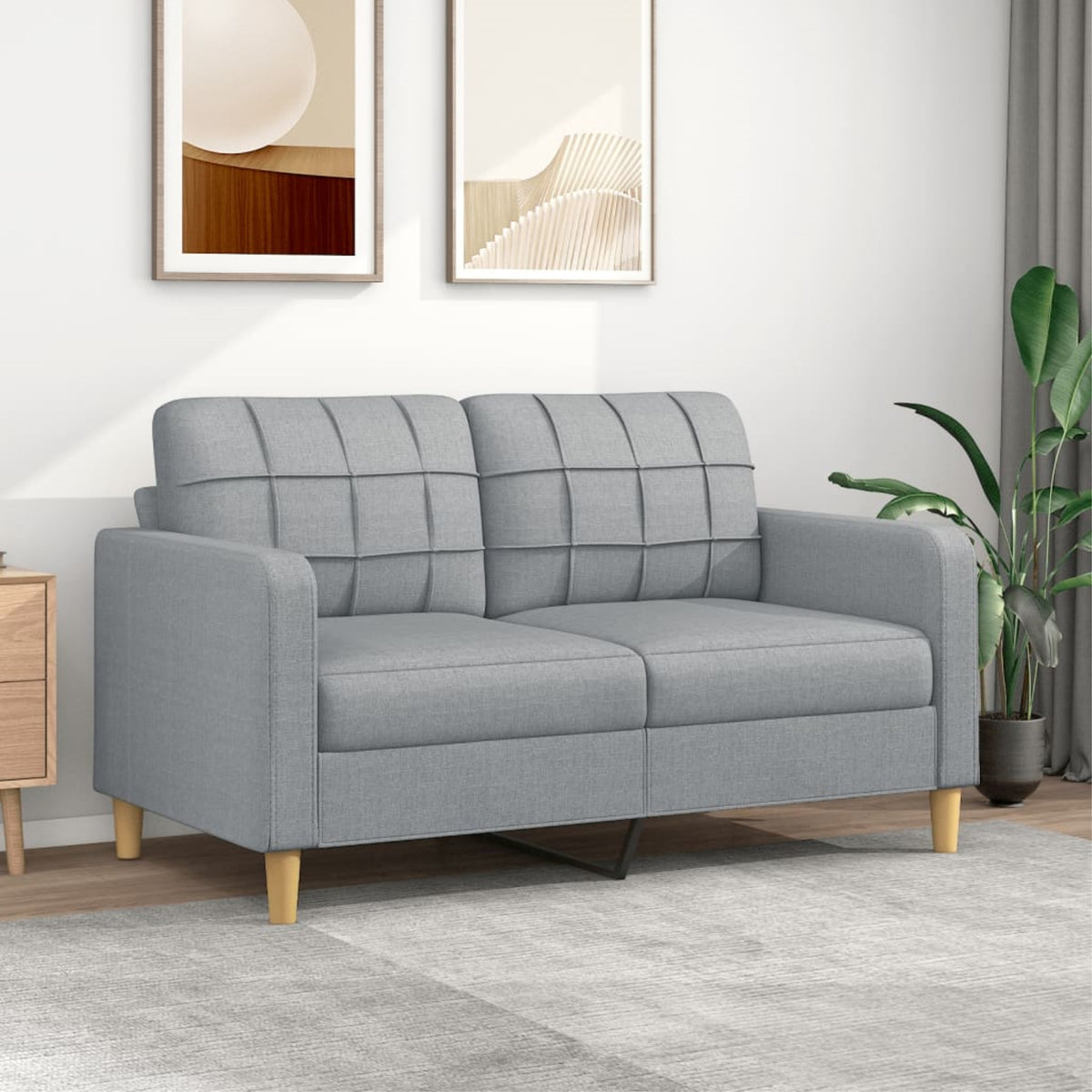 Vidaxl 2-Seater Sofa Light Gray 55.1' Fabric