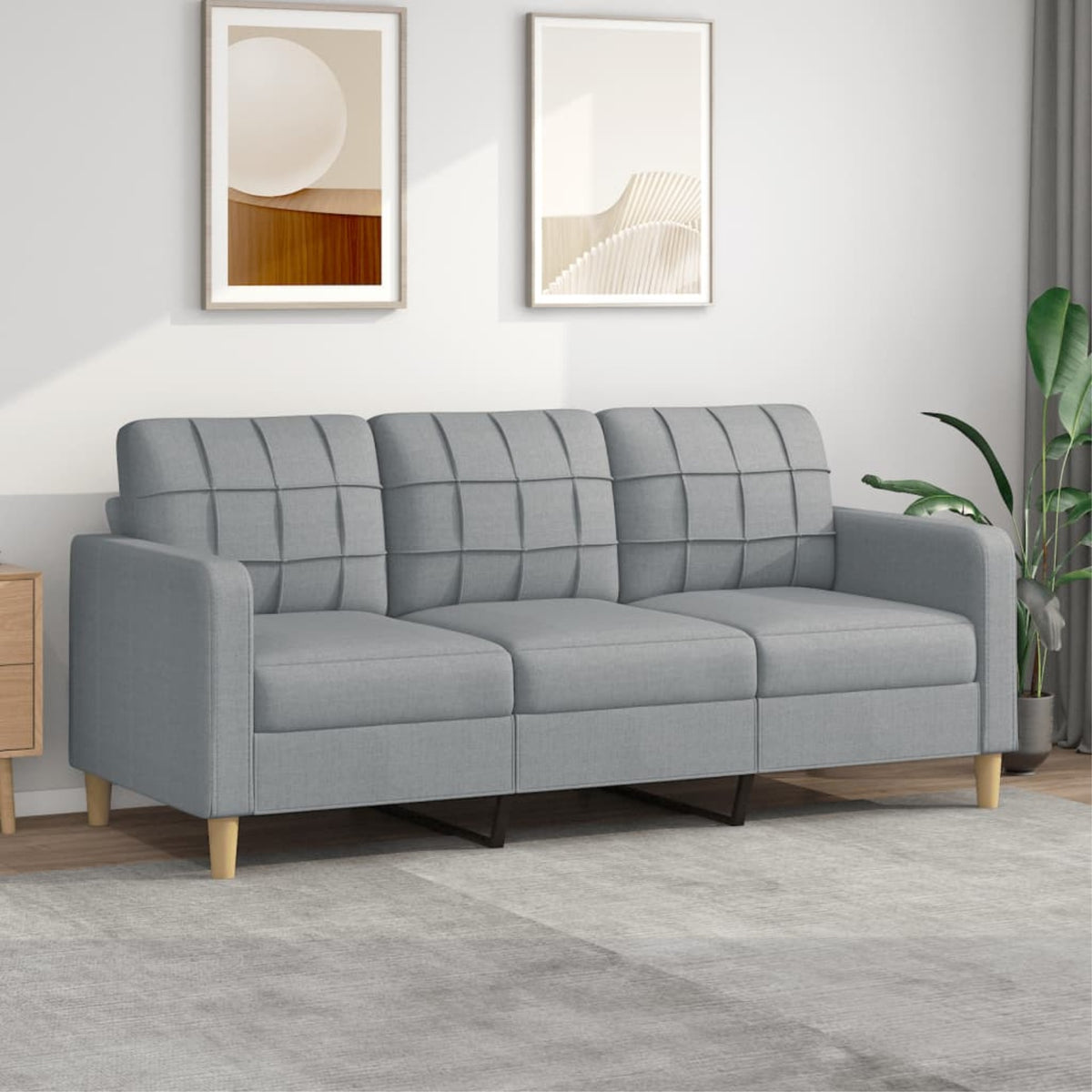Vidaxl 3-Seater Sofa Light Gray 70.9' Fabric