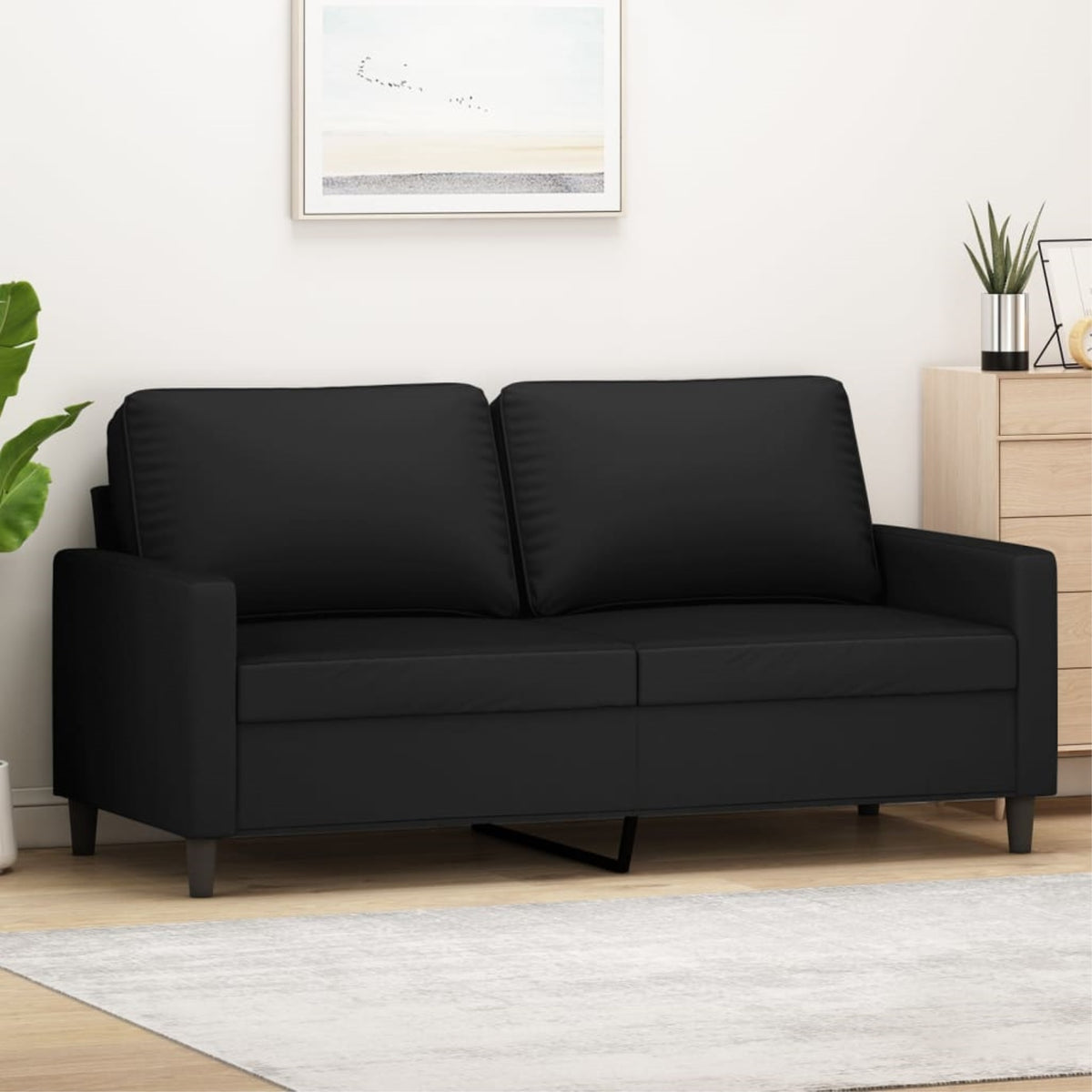 Vidaxl 2-Seater Sofa Black 55.1' Velvet