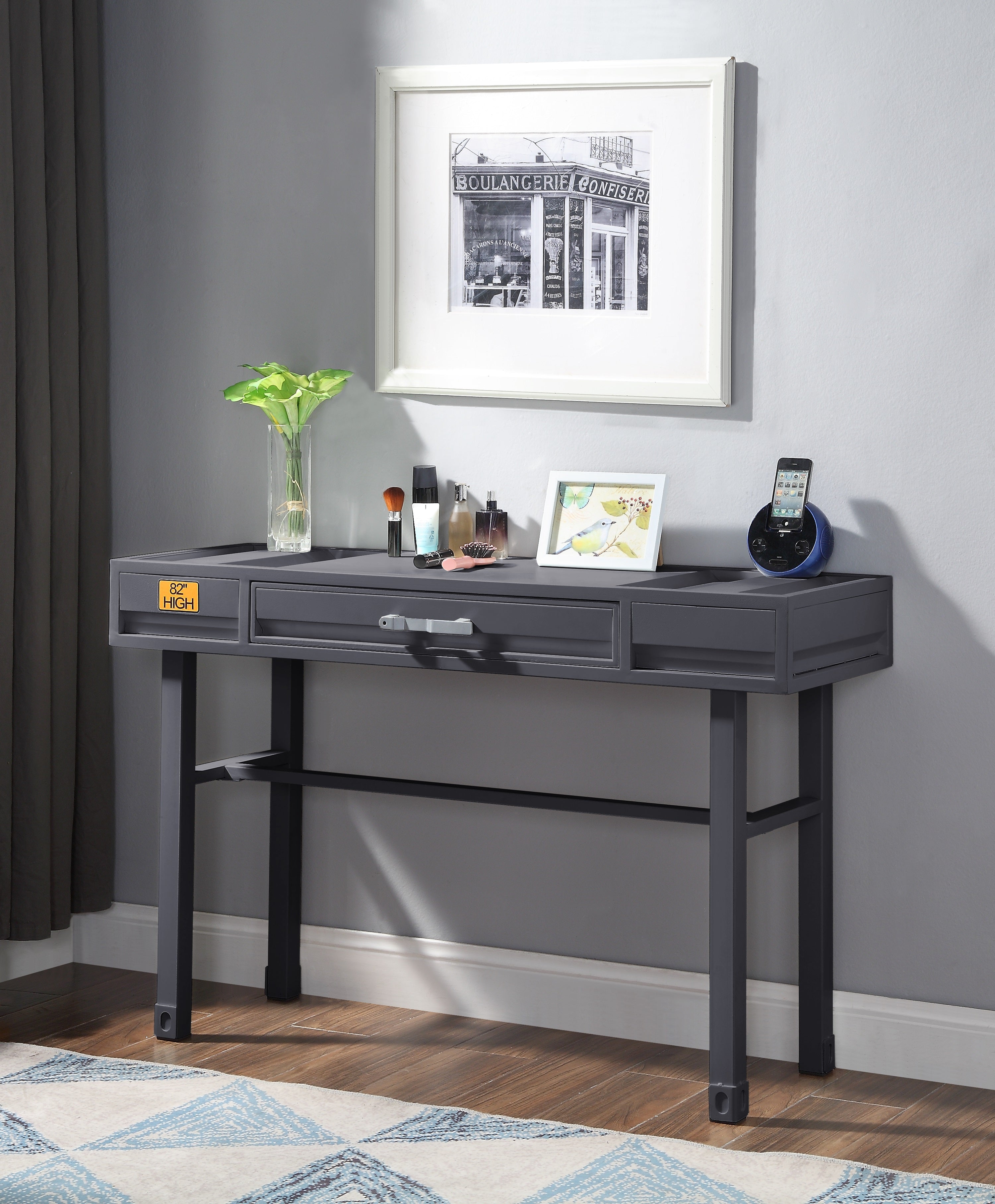 Vanity Desk - Gunmetal Tianjin