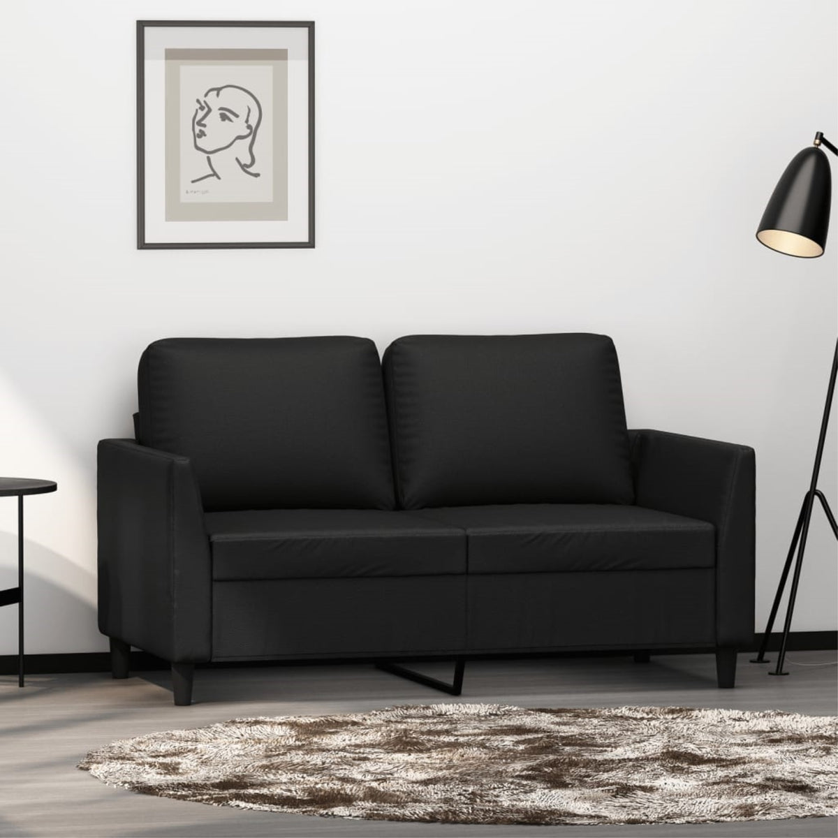 Vidaxl 2-Seater Sofa Black 47.2' Faux Leather