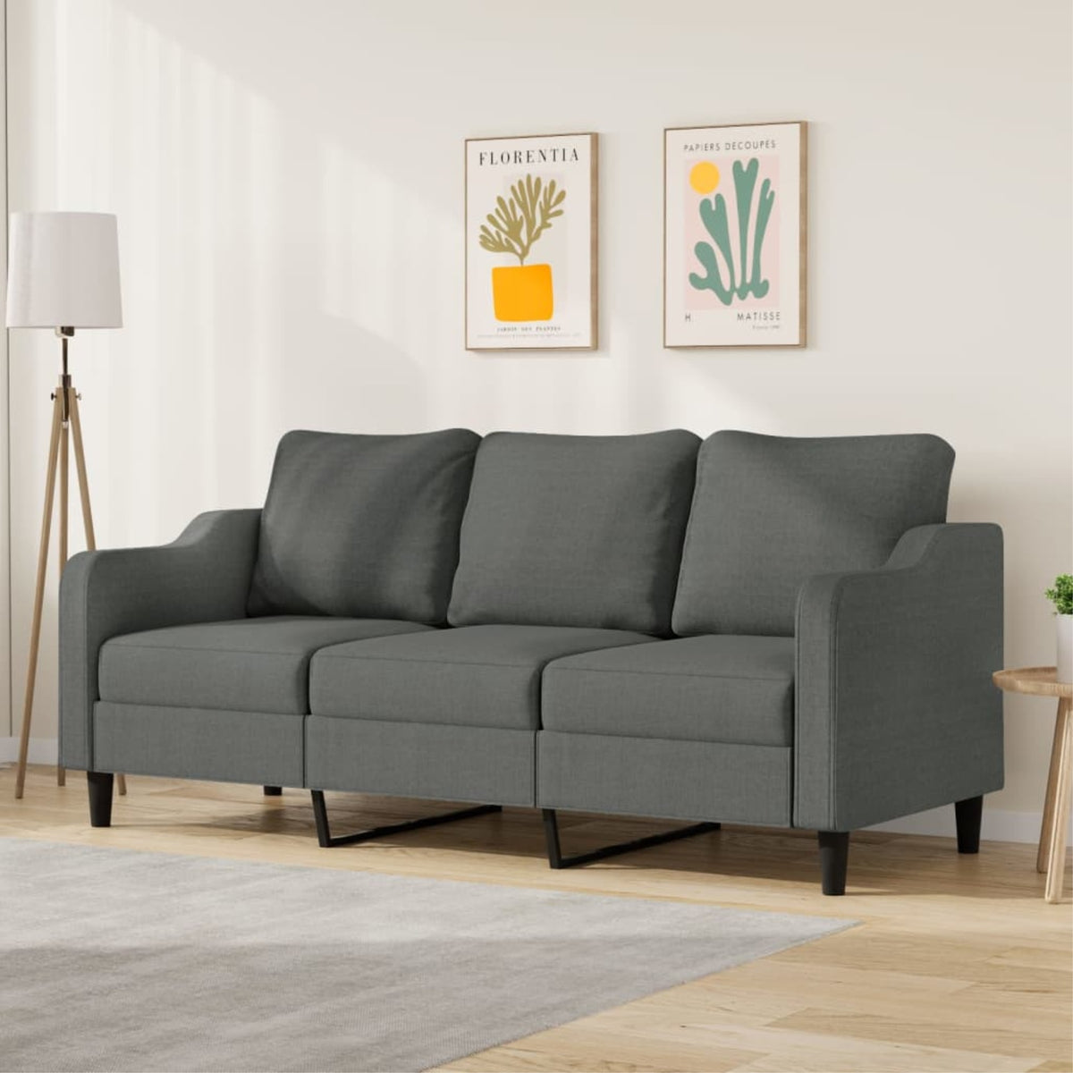 Vidaxl 3-Seater Sofa Dark Gray 70.9' Fabric
