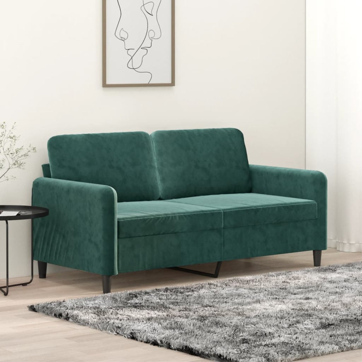 Vidaxl 2-Seater Sofa Dark Green 55.1' Velvet