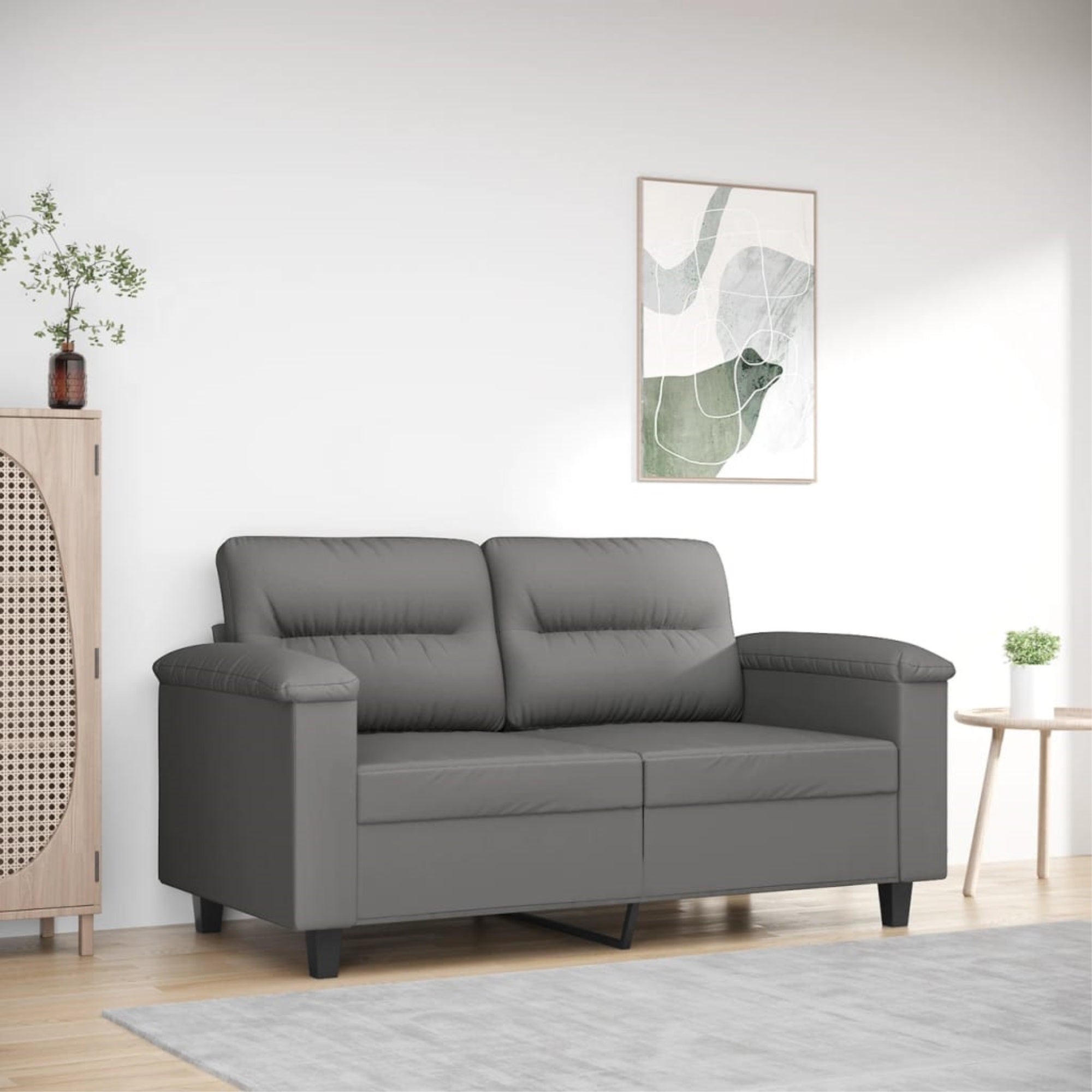 Vidaxl 2-Seater Sofa Dark Gray 47.2' Microfiber Fabric