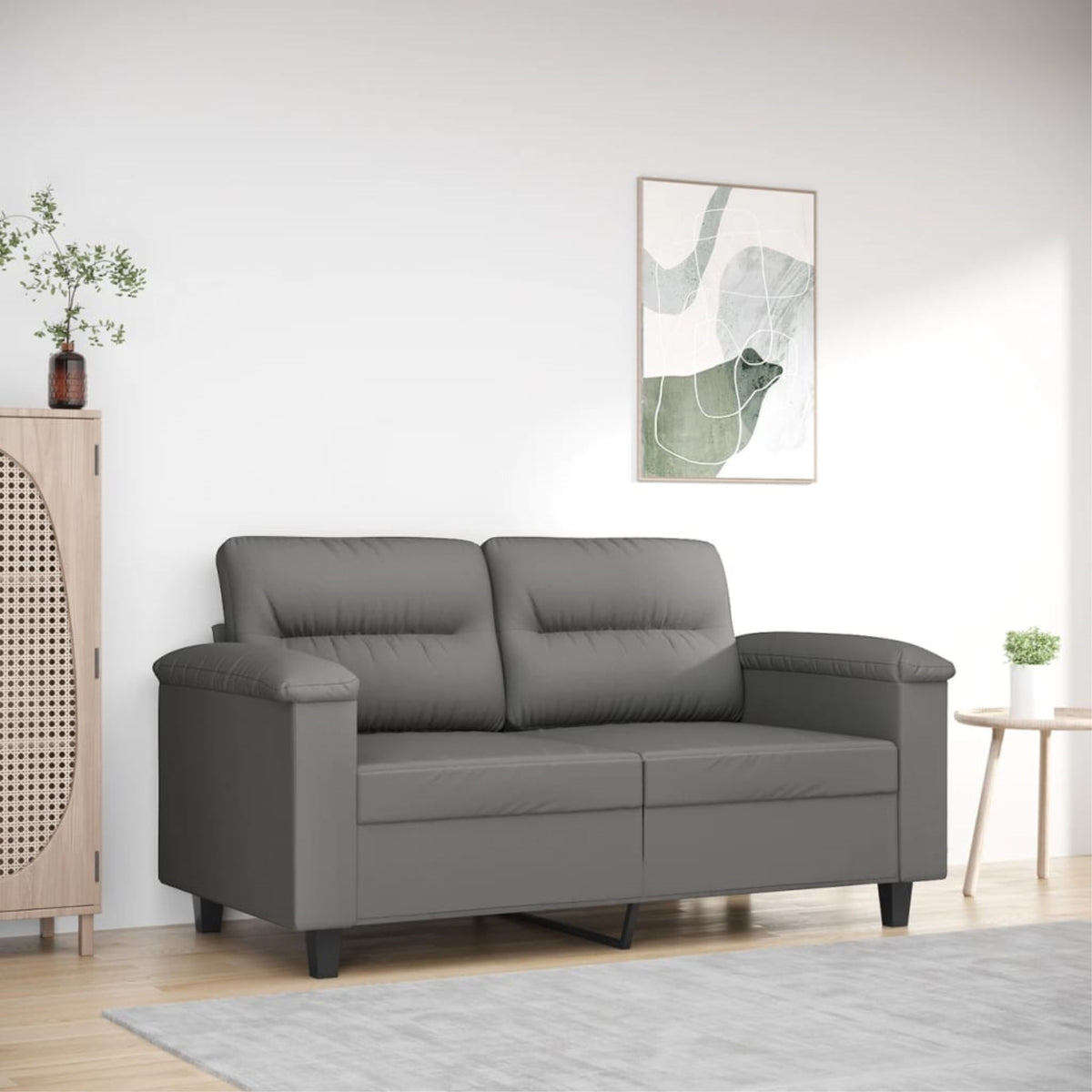 Vidaxl 2-Seater Sofa Dark Gray 47.2' Microfiber Fabric