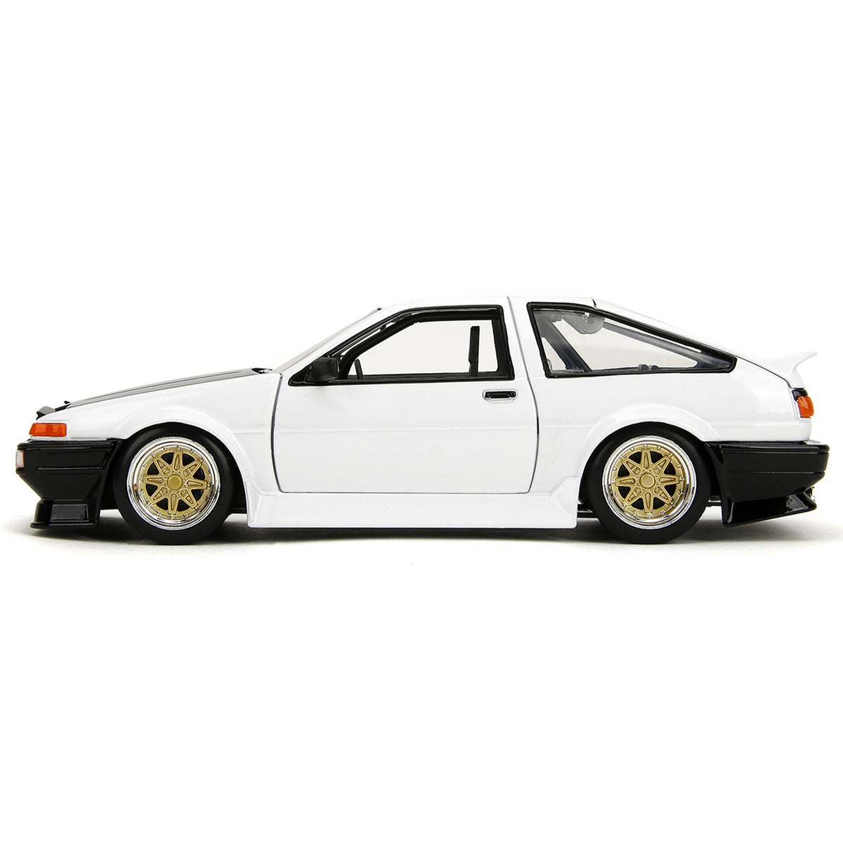 1986 Toyota Trueno (Ae86) Rhd (Right Hand Drive) White With Black Hood 'Jdm Tuners' Series 1/24 Diecast Model Car By Jada