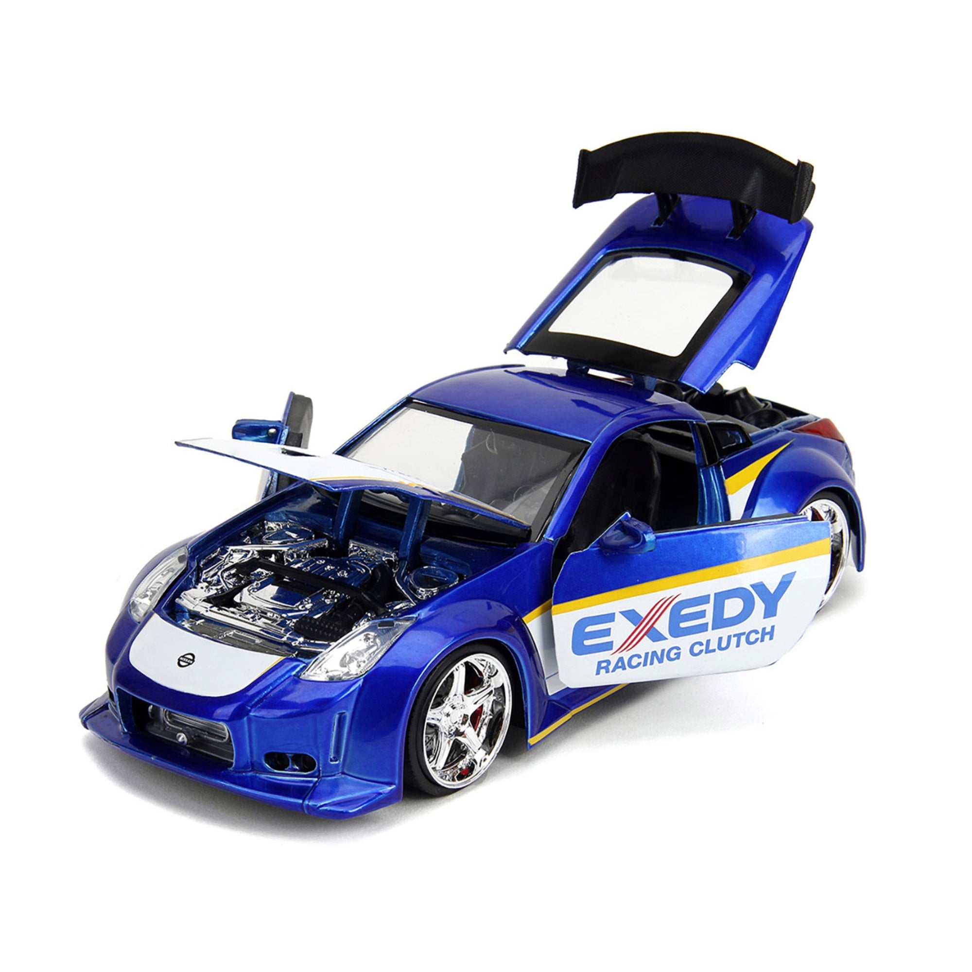 2003  350Z 'Exedy Racing Clutch' Candy Blue And White 'Jdm Tuners' Series 1/24 Diecast Model Car By Jada