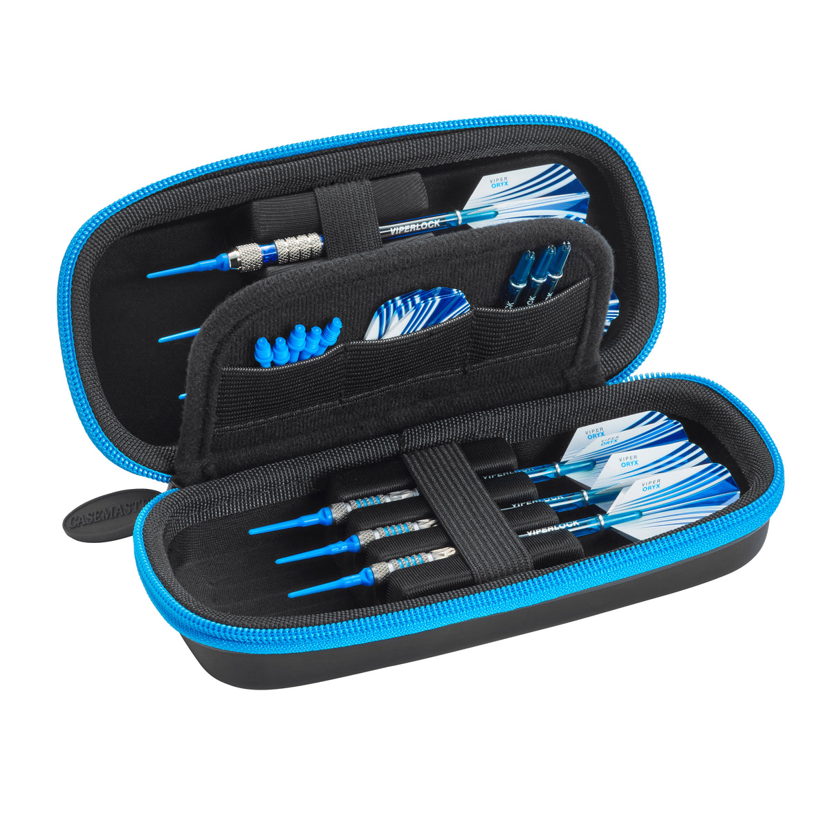 Casemaster Sentry Dart Case With Blue Zipper
