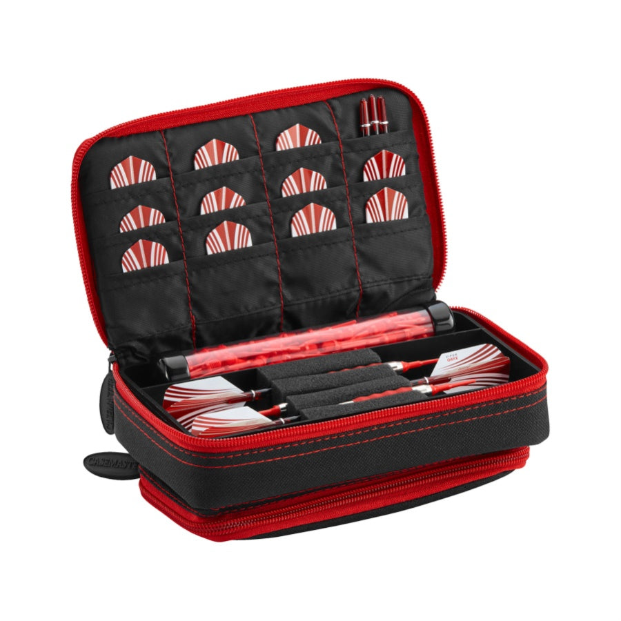 Casemaster Plazma Plus Dart Case Black With Ruby Zipper And Phone Pocket