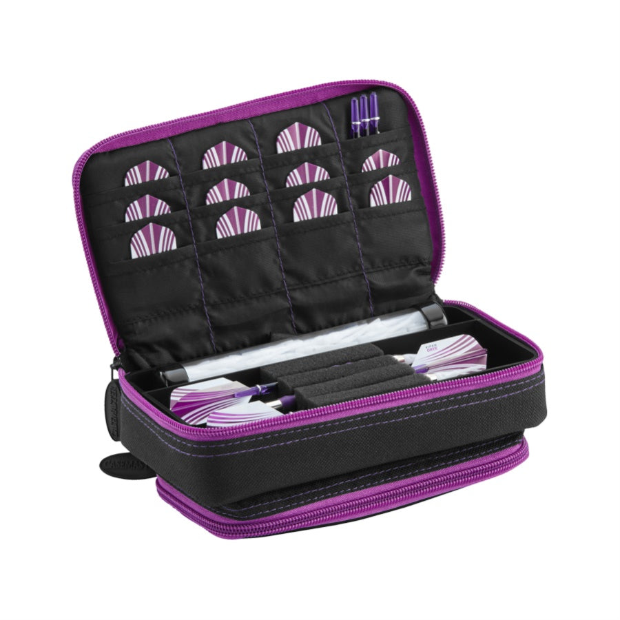 Casemaster Plazma Plus Dart Case Black With Amethyst Zipper And Phone Pocket