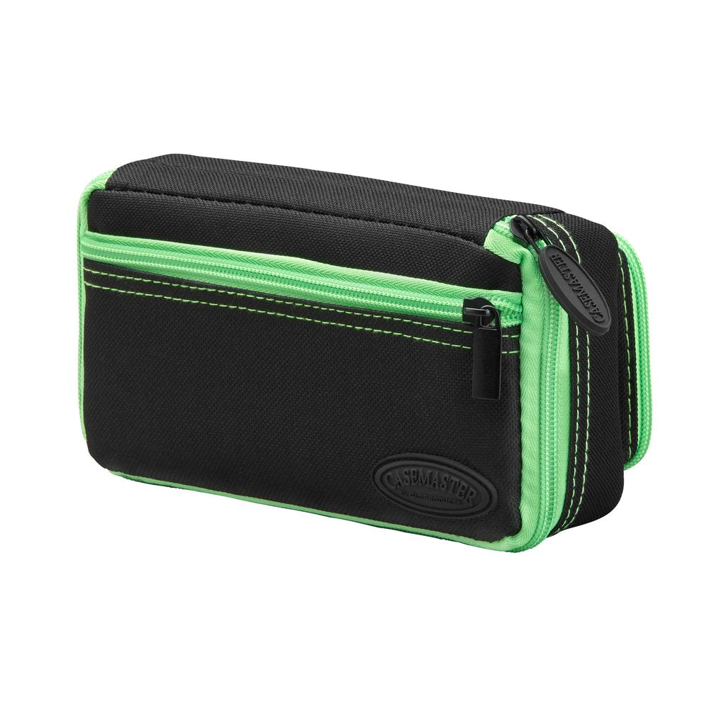 Casemaster Plazma Plus Black With Green Trim Dart Case And Phone Pocket
