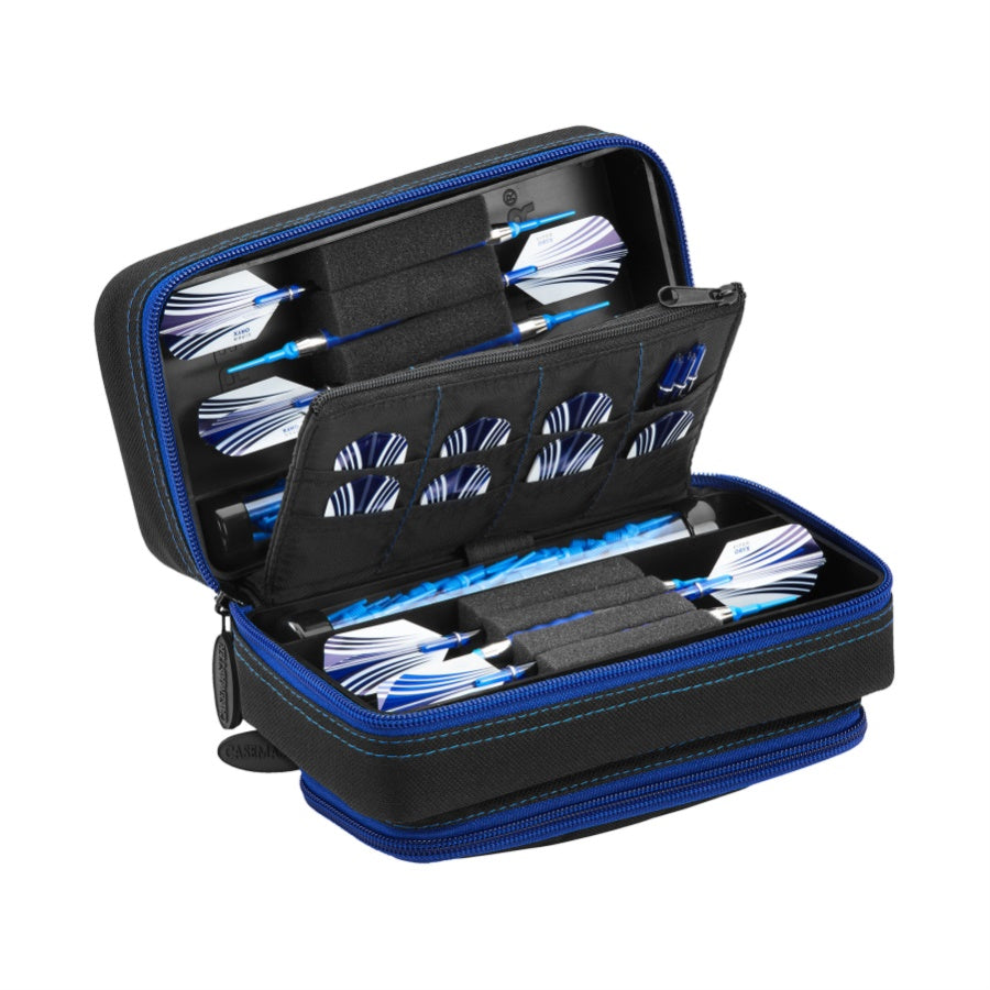 Casemaster Plazma Pro Dart Case Black With Sapphire Zipper And Phone Pocket