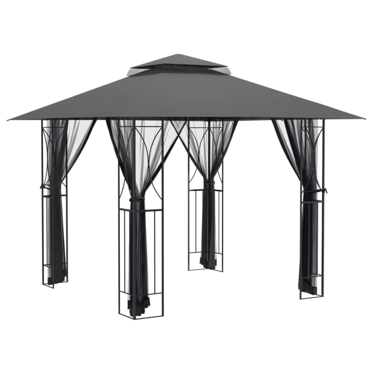 Vidaxl Gazebo With Sidewalls Anthracite 118.1'X118.1'X106.3' Steel