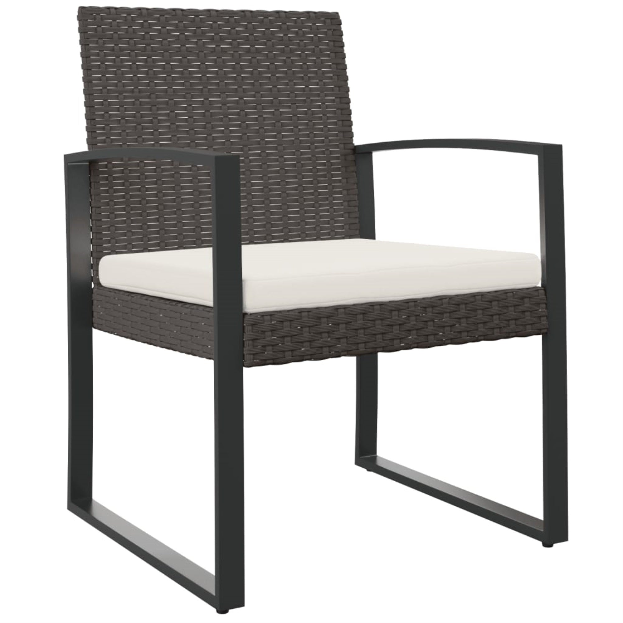 Vidaxl Patio Dining Chairs 2 Pcs Brown Pp Rattan