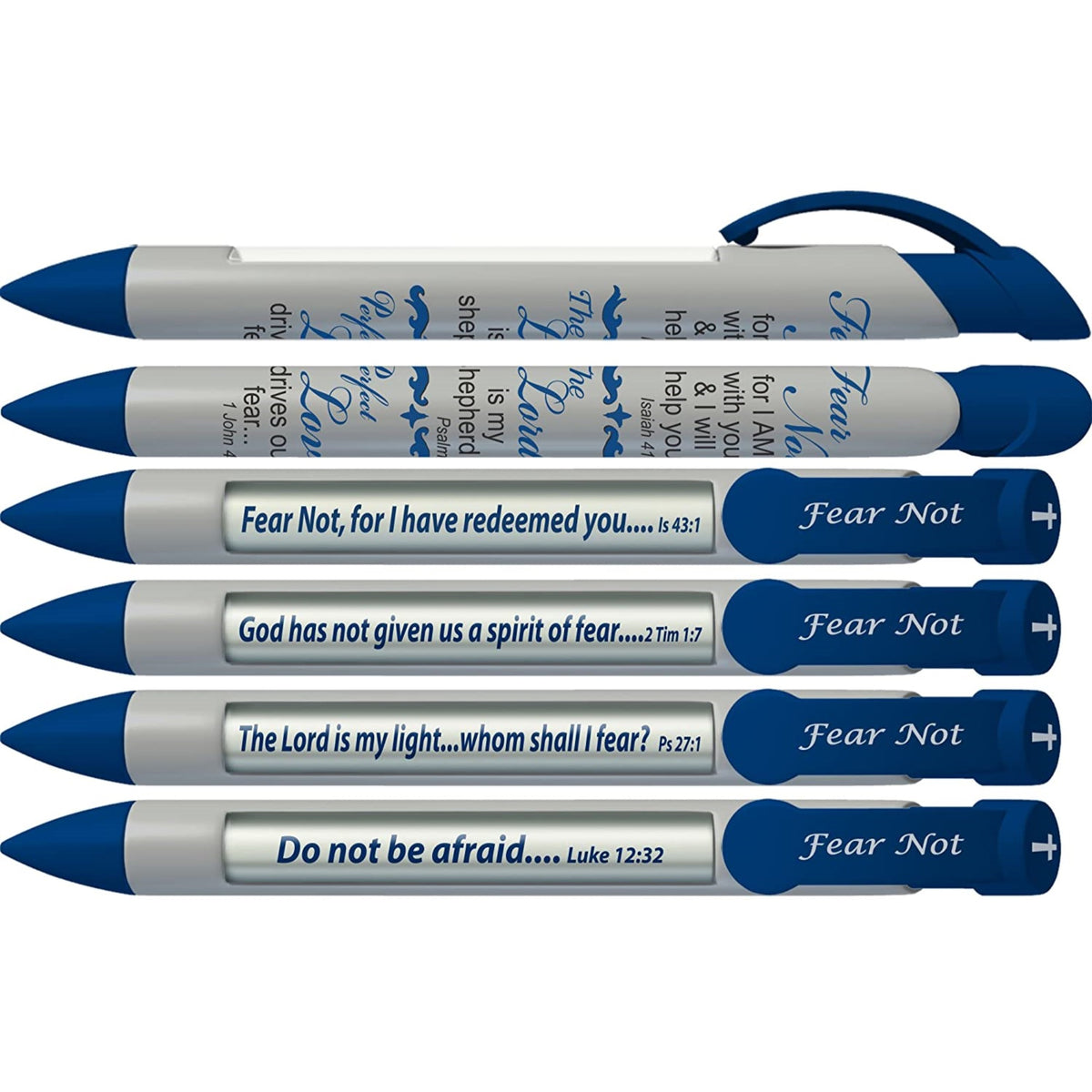 Greeting Pen Fear Not Scripture Pens, Scripture Verses With Rotating Messages, 6 Pen Set (36054)