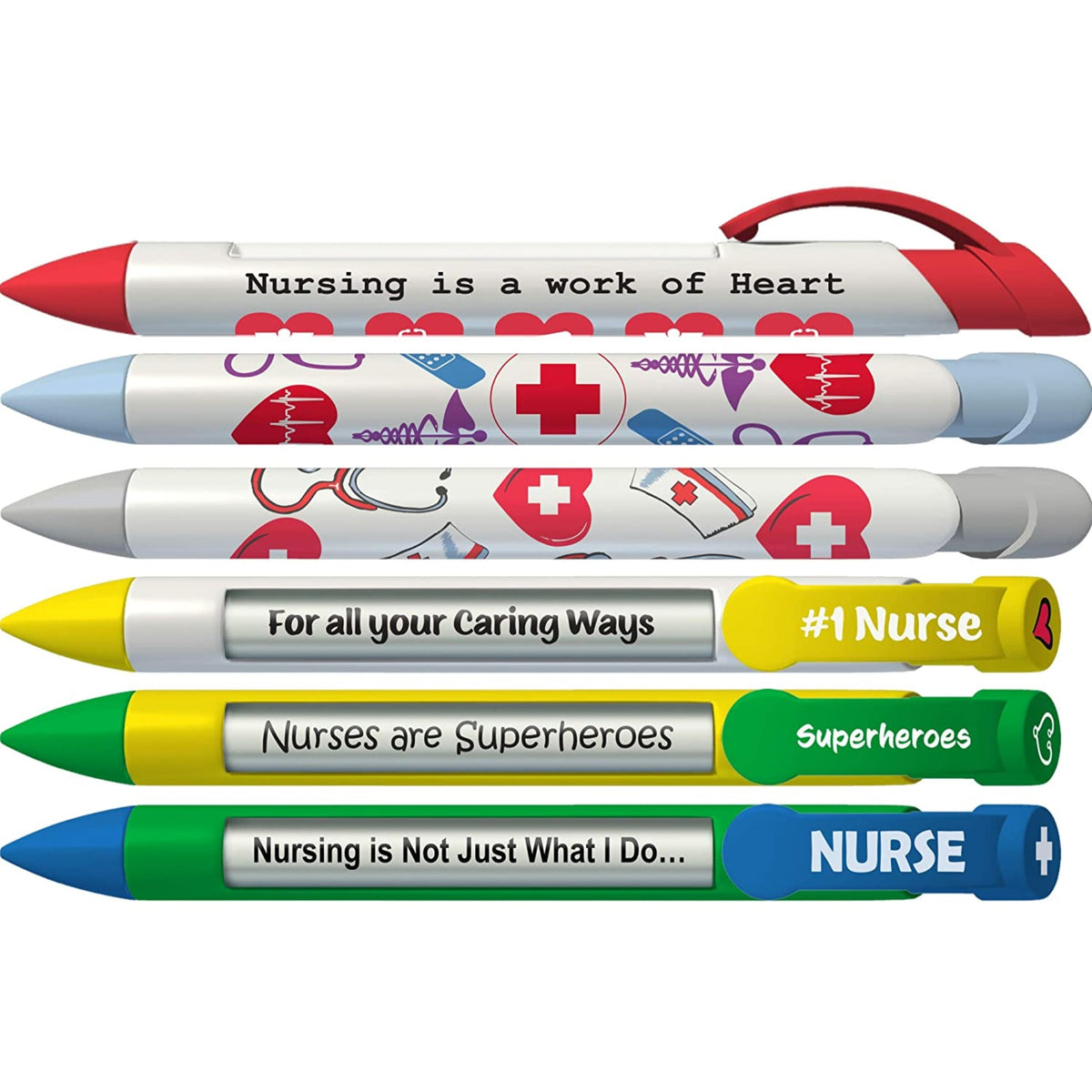 Greeting Pen Nurse Appreciation 6 Designs Rotating Message 6 Pen Set (36067)