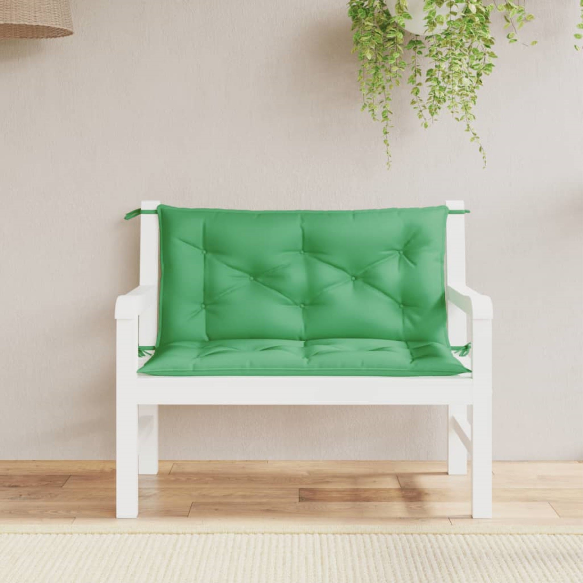 vidaXL Garden Bench Cushions 2pcs Green 39.4″x19.7″x2.8″ Oxford Fabric