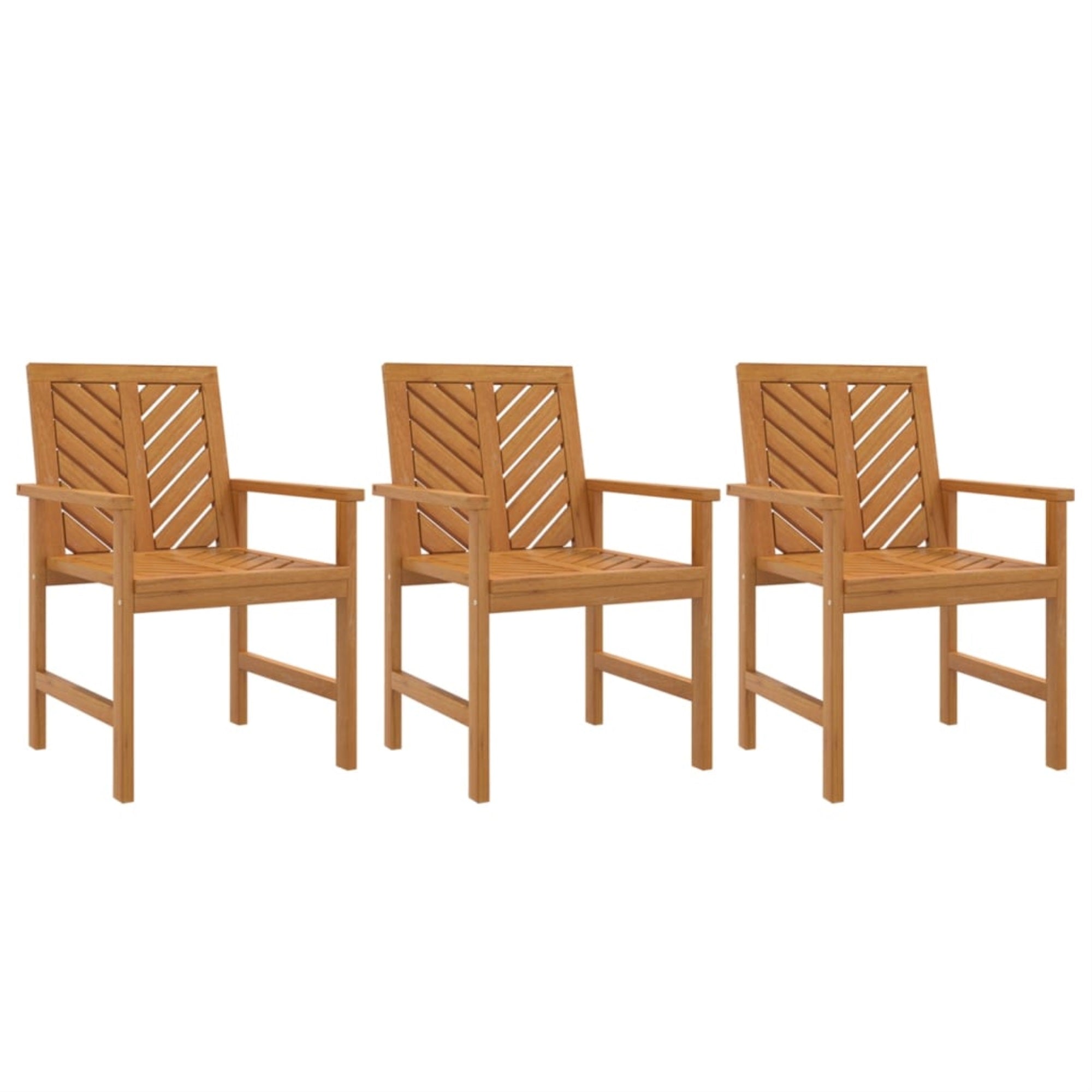Vidaxl Patio Dining Chairs 3 Pcs Solid Wood Acacia
