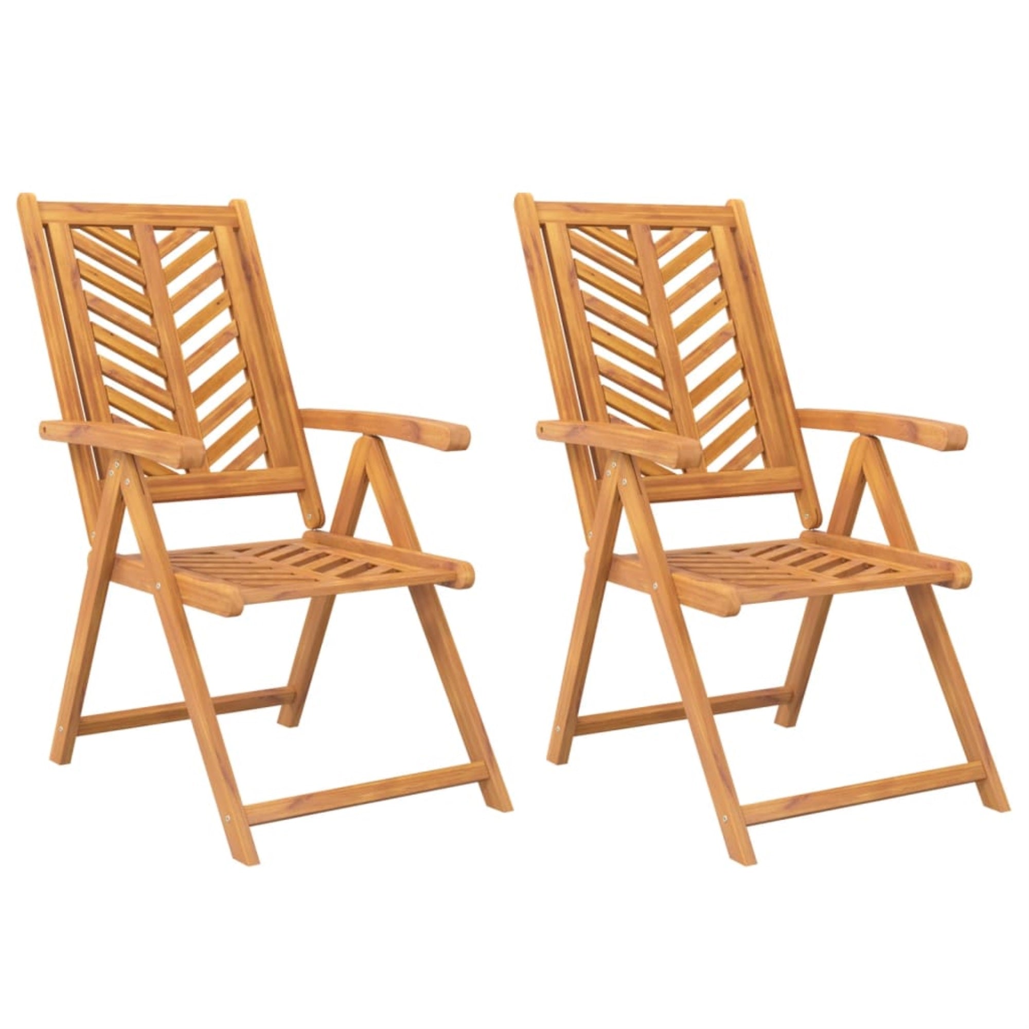 Vidaxl Reclining Patio Chairs 2 Pcs Solid Wood Acacia