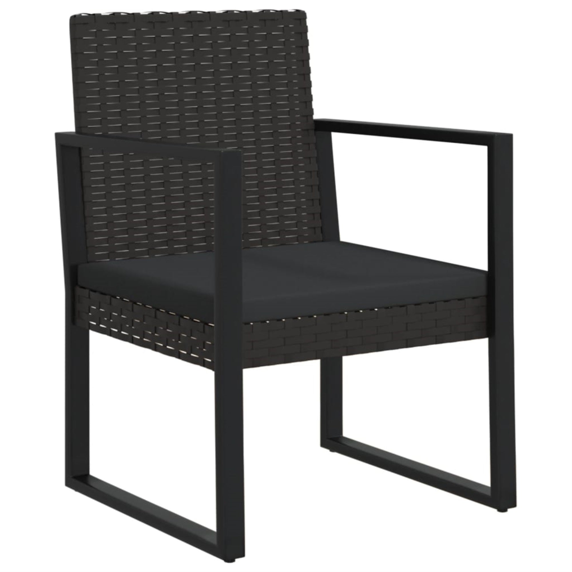 Vidaxl Patio Armchair With Cushion Black Poly Rattan