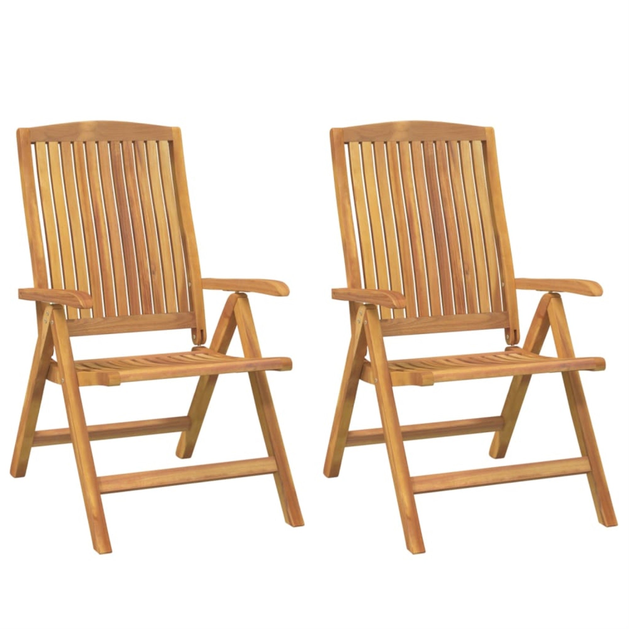 Vidaxl Reclining Patio Chairs 2 Pcs Solid Wood Teak