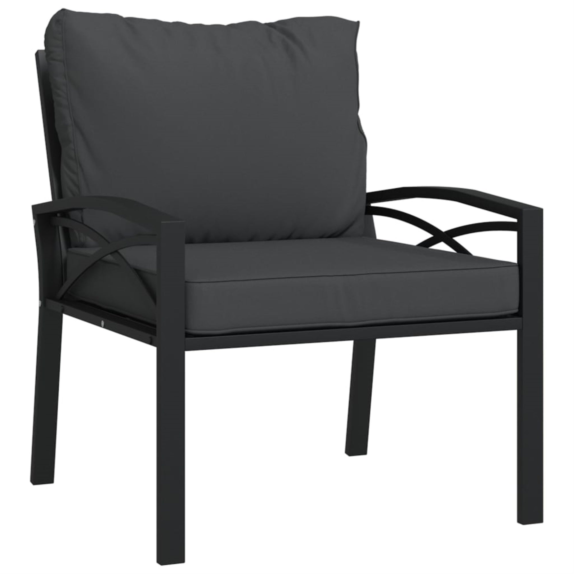 Vidaxl Patio Chair With Gray Cushions 26.8'X29.9'X31.1' Steel