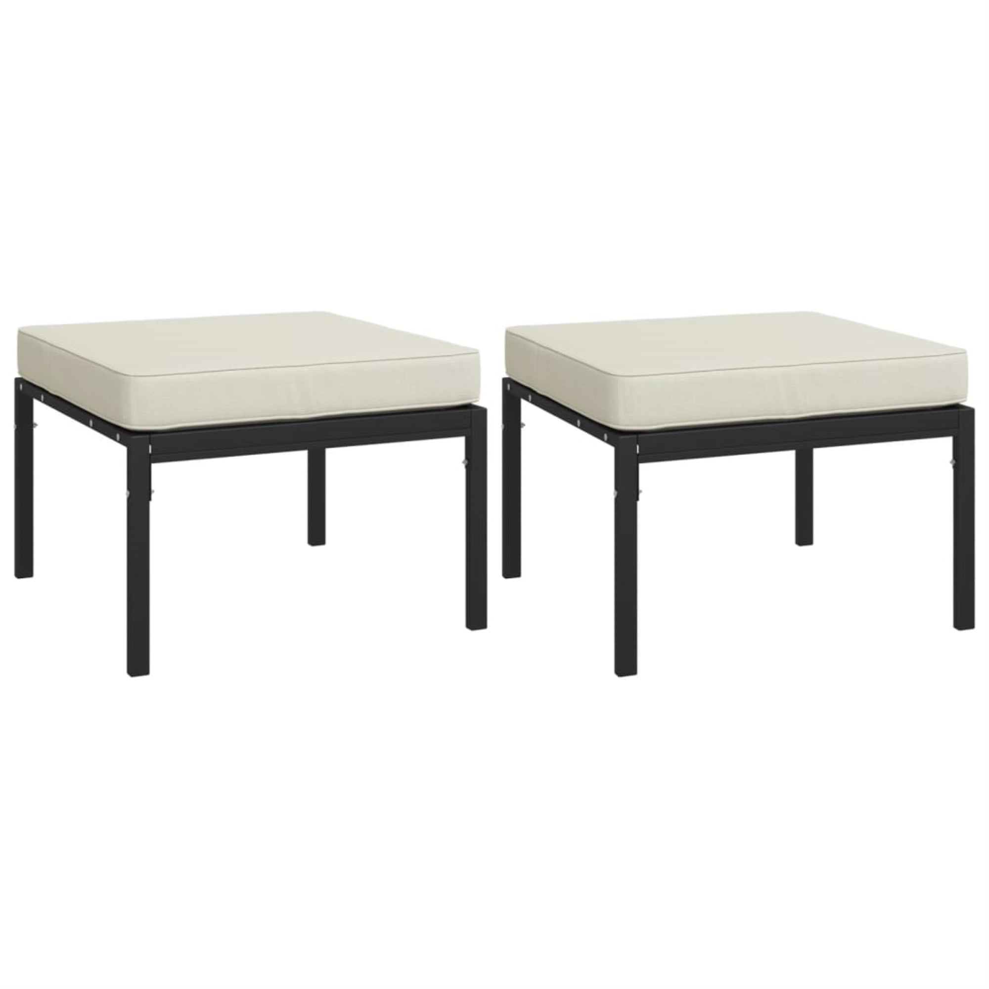 Vidaxl Patio Footstools With Sand Cushions 2 Pcs 23.6'X23.6'X13.8' Steel