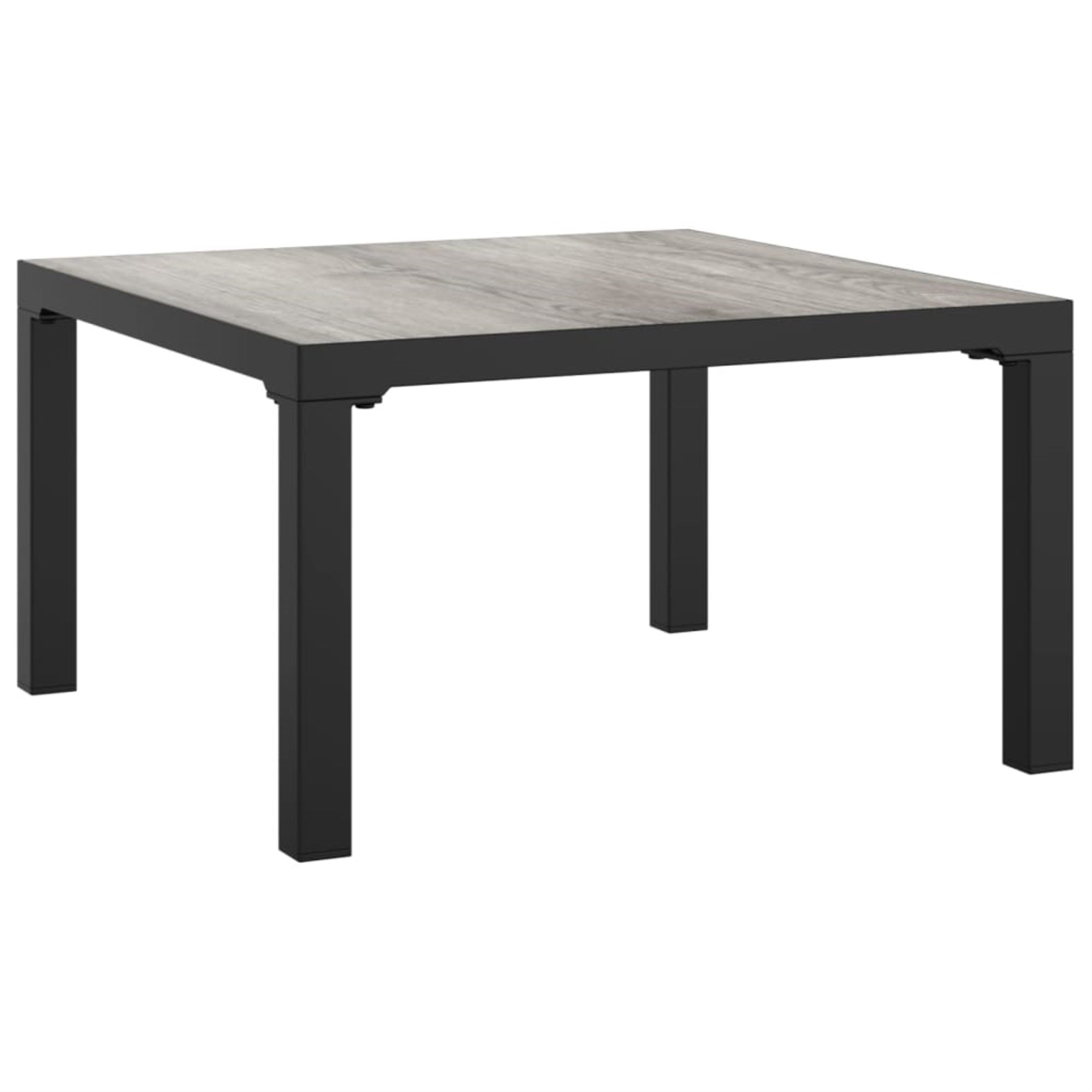 Vidaxl Patio Coffee Table Gray 21.7'X21.7'X12.2' Dpc And Steel