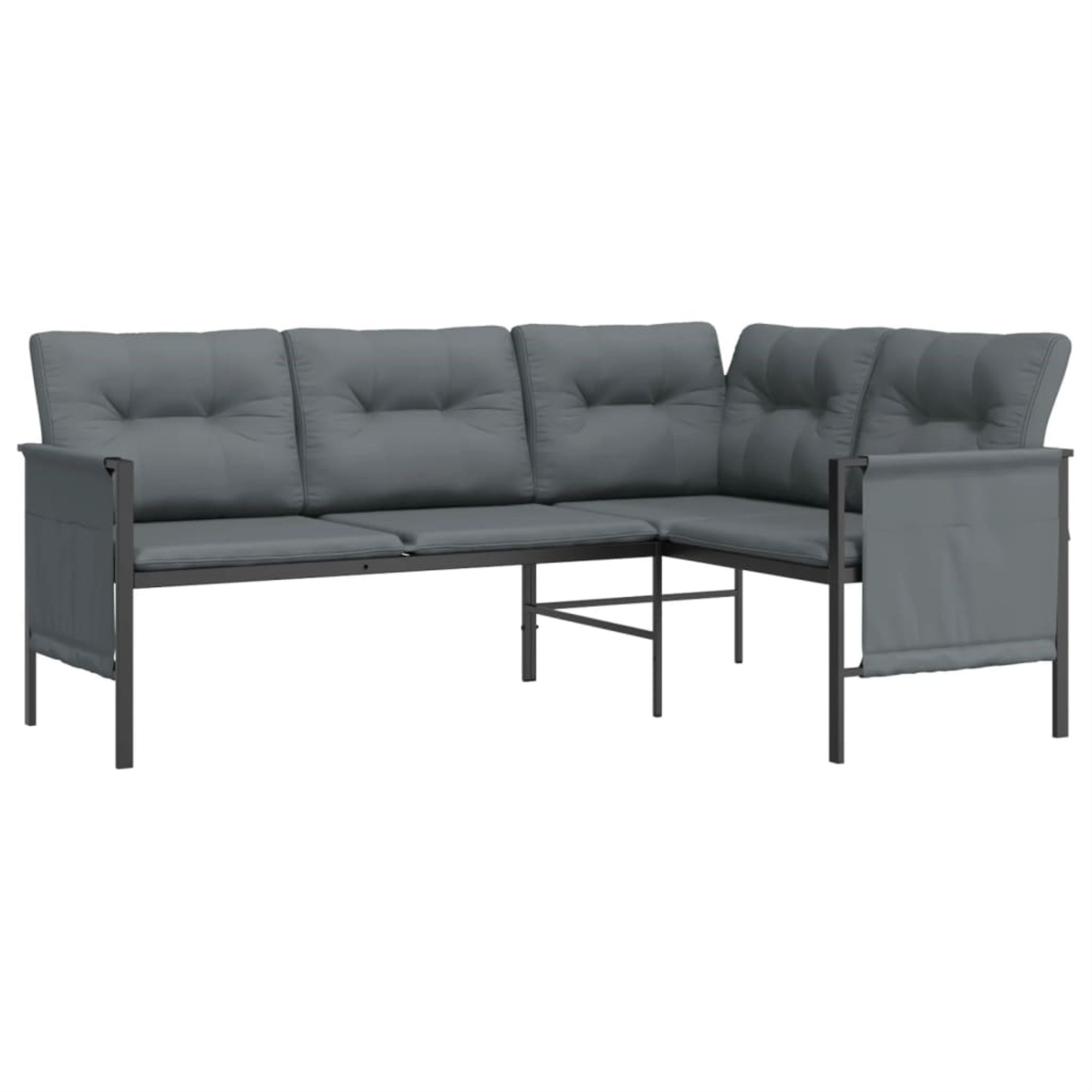 Vidaxl Patio Corner Sofa Anthracite Steel And Textilene