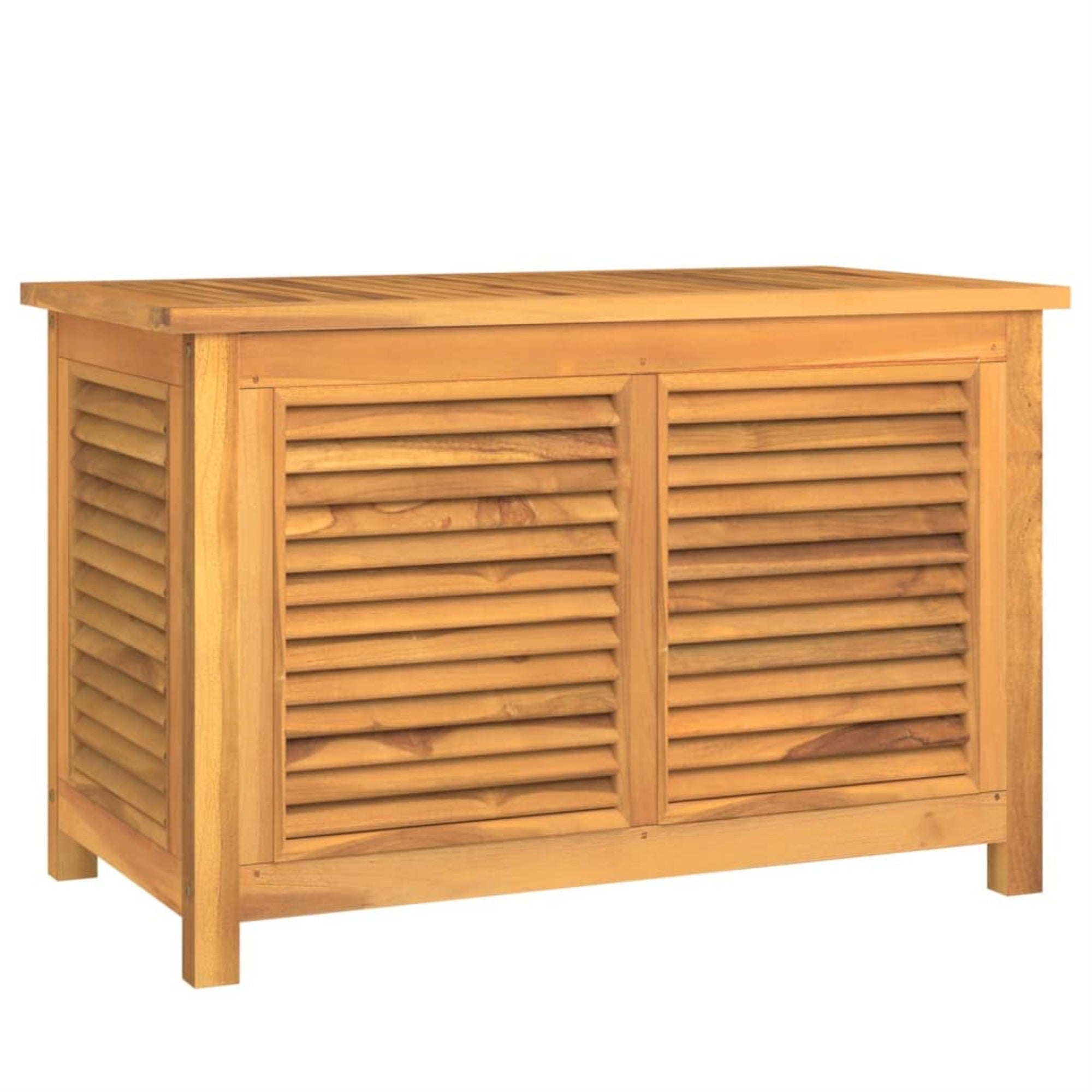 Vidaxl Patio Storage Box With Bag 35.4'X19.7'X22.8' Solid Wood Teak