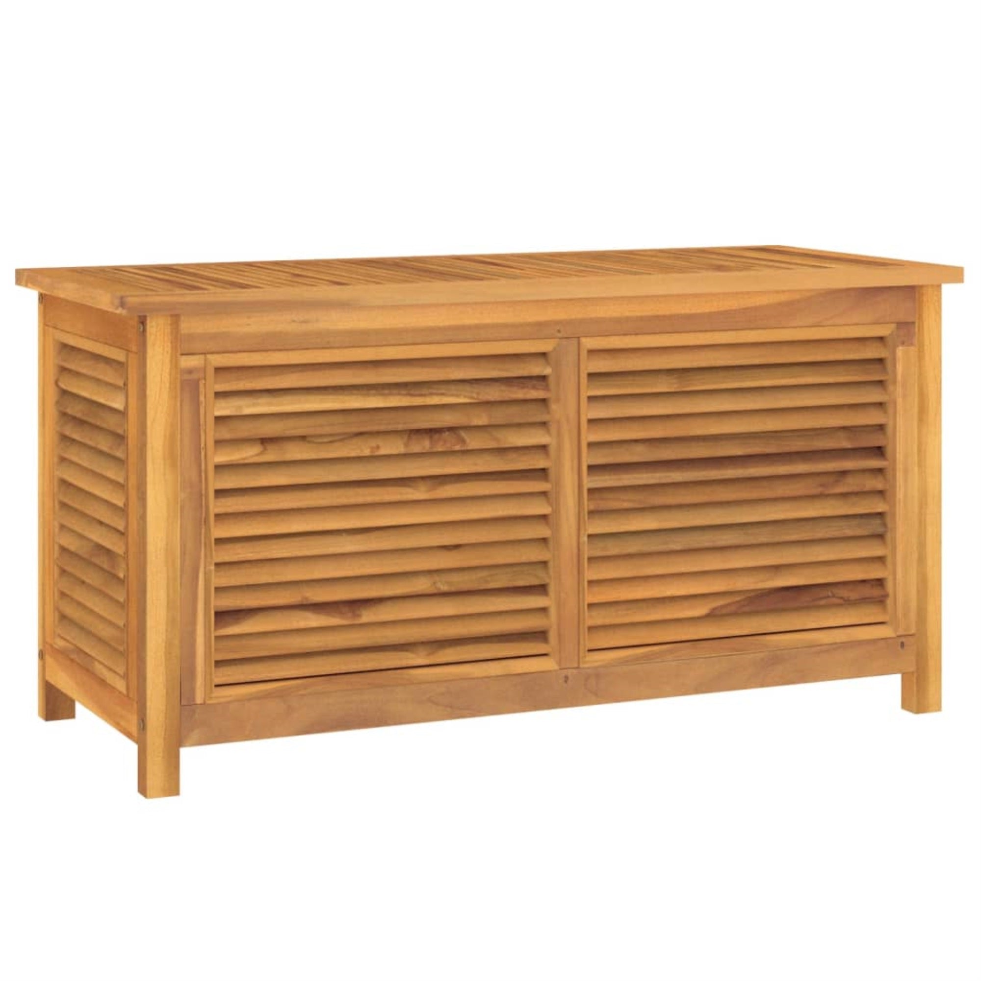 Vidaxl Patio Storage Box With Bag 44.9'X19.7'X22.8' Solid Wood Teak