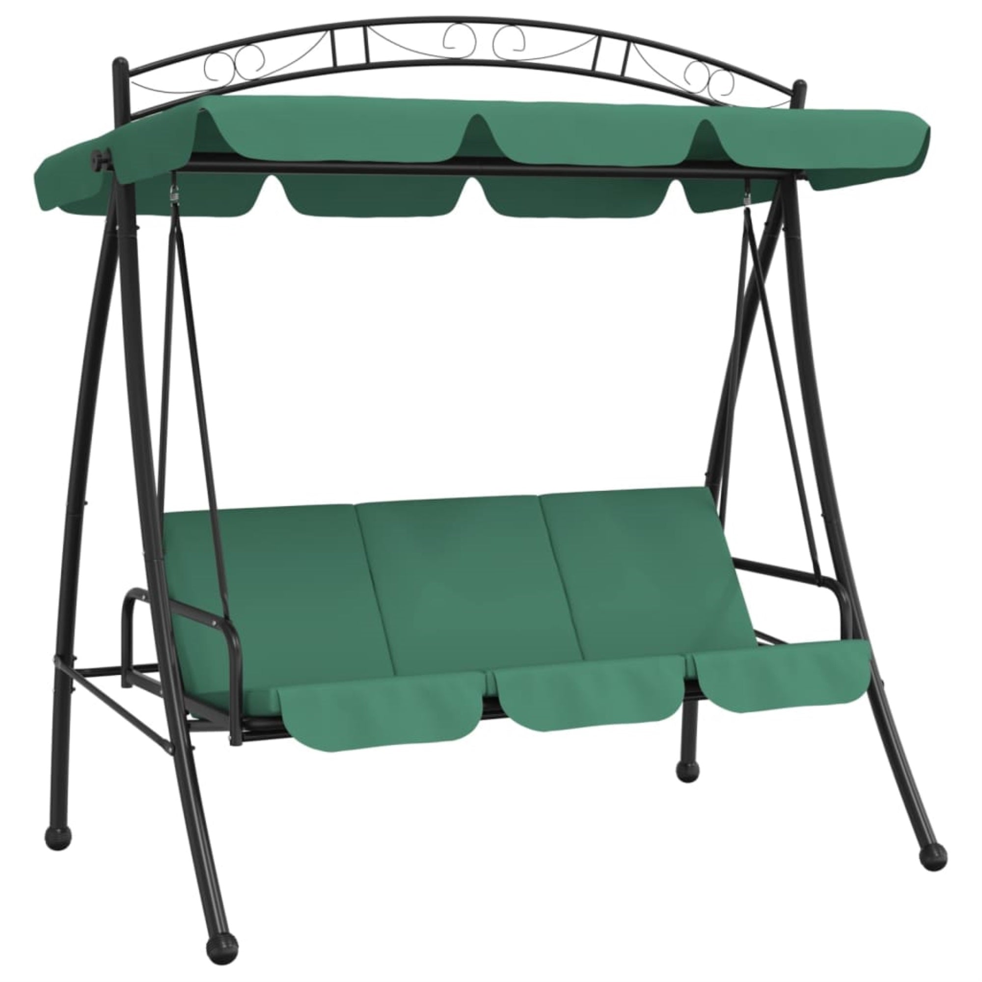 Vidaxl Garden Swing Bench With Canopy Green 78' Fabric And Steel