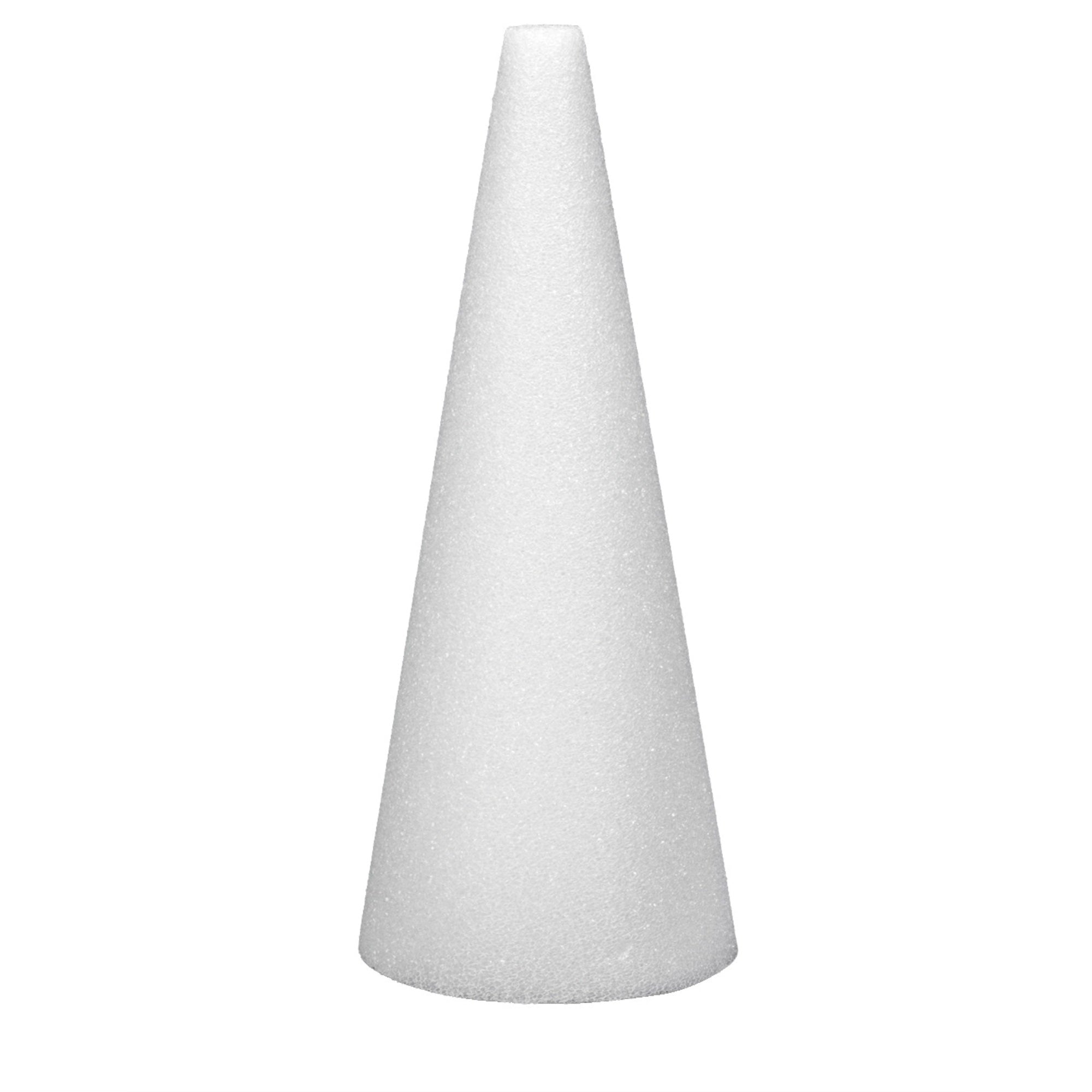 Floracraft Styrofoam Cone, 6 X 3 Inches, White