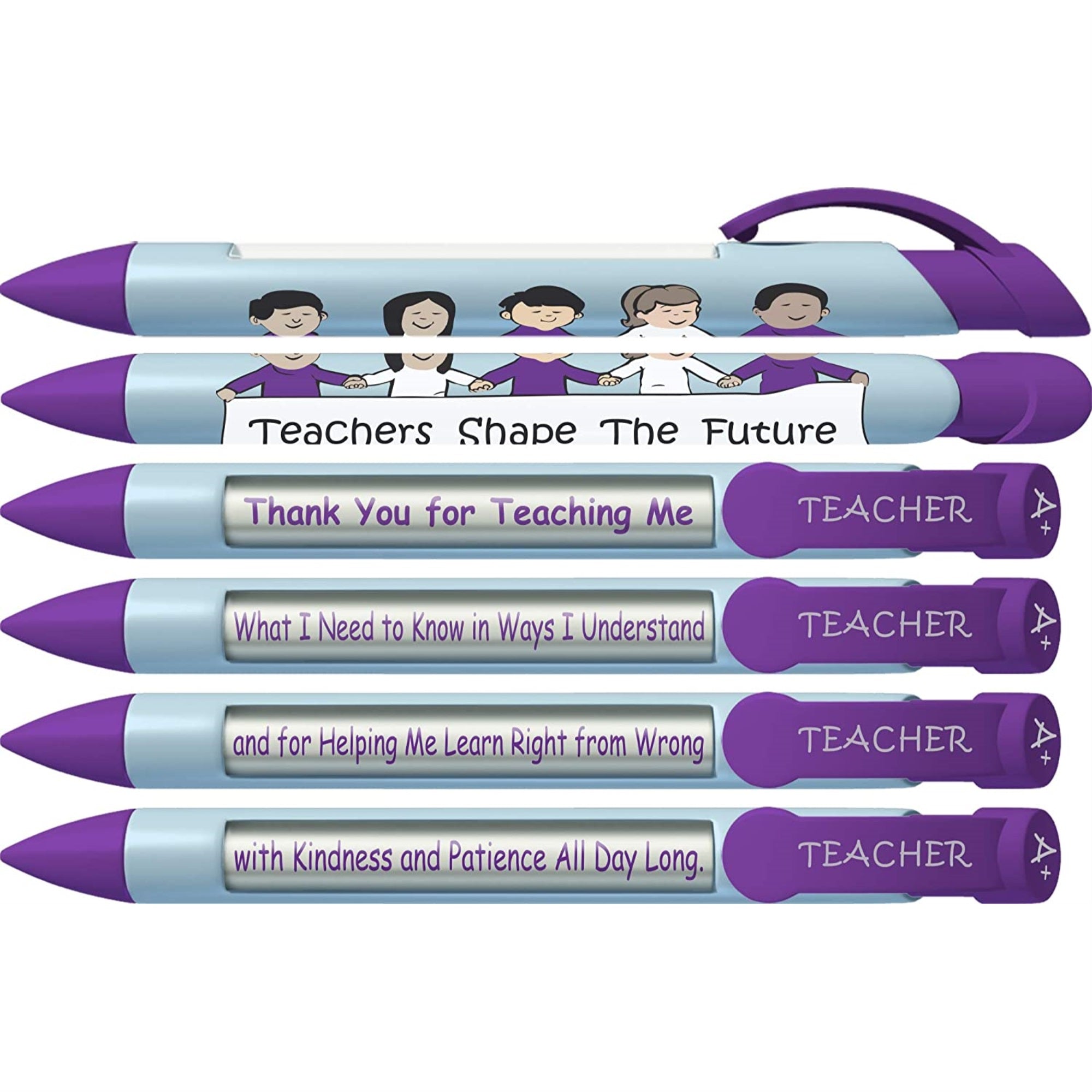 Greeting Pen Teachers Shape The Future #1 Teacher Pens With Rotating Messages, 6 Pen Set (36402)