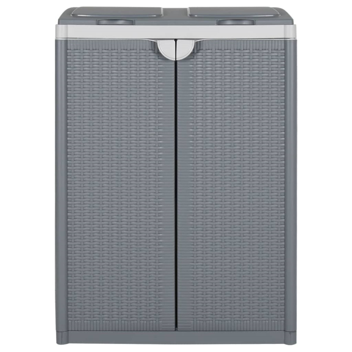 Vidaxl Trash Bin With 2 Doors Gray 25.6'X17.7'X34.6' Pp