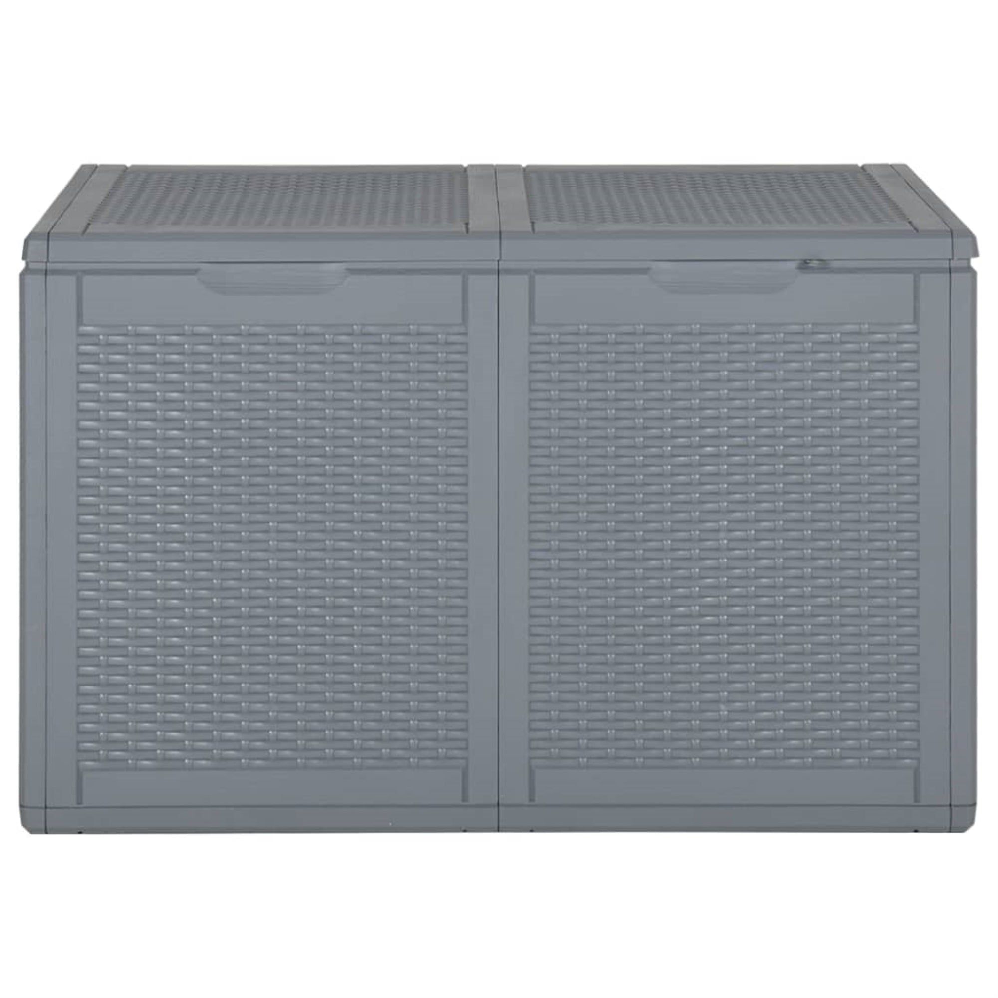 Vidaxl Patio Storage Box Gray Pp Rattan 47.6 Gal