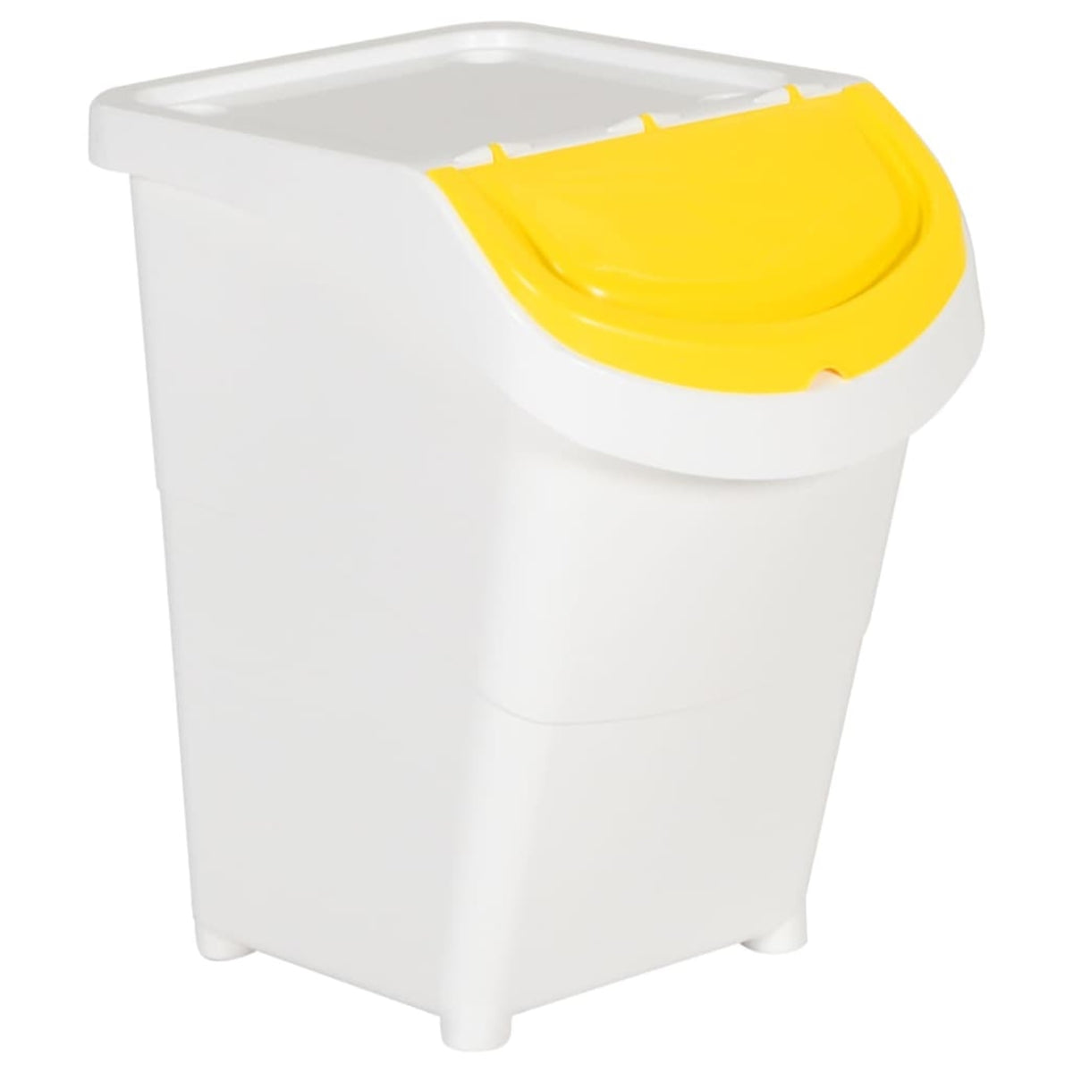 Vidaxl Stackable Waste Bins With Lids 3 Pcs White Pp 31.7 Gal