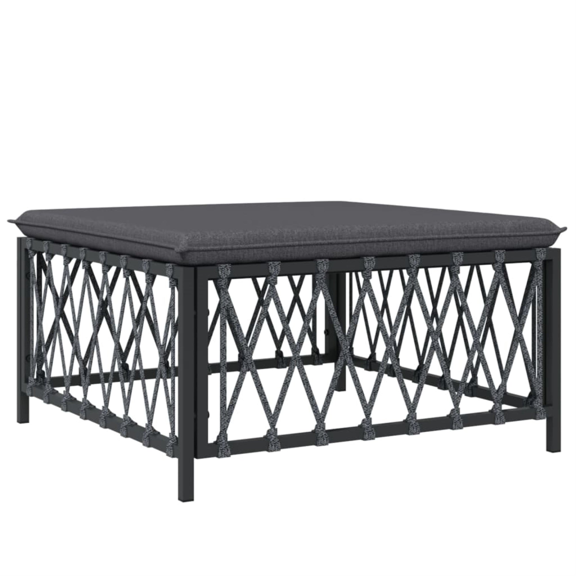Vidaxl Patio Footstool With Cushion Anthracite Woven Fabric