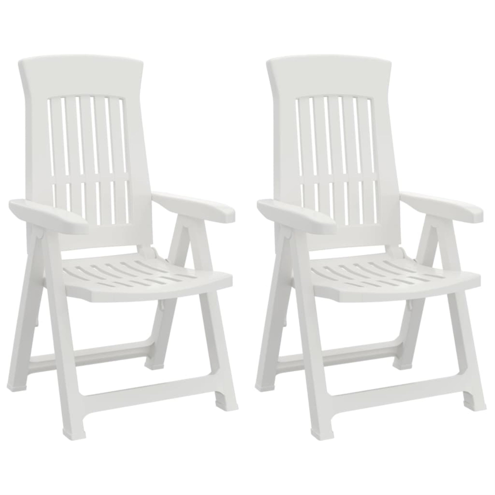 Vidaxl Patio Reclining Chairs 2 Pcs White Pp