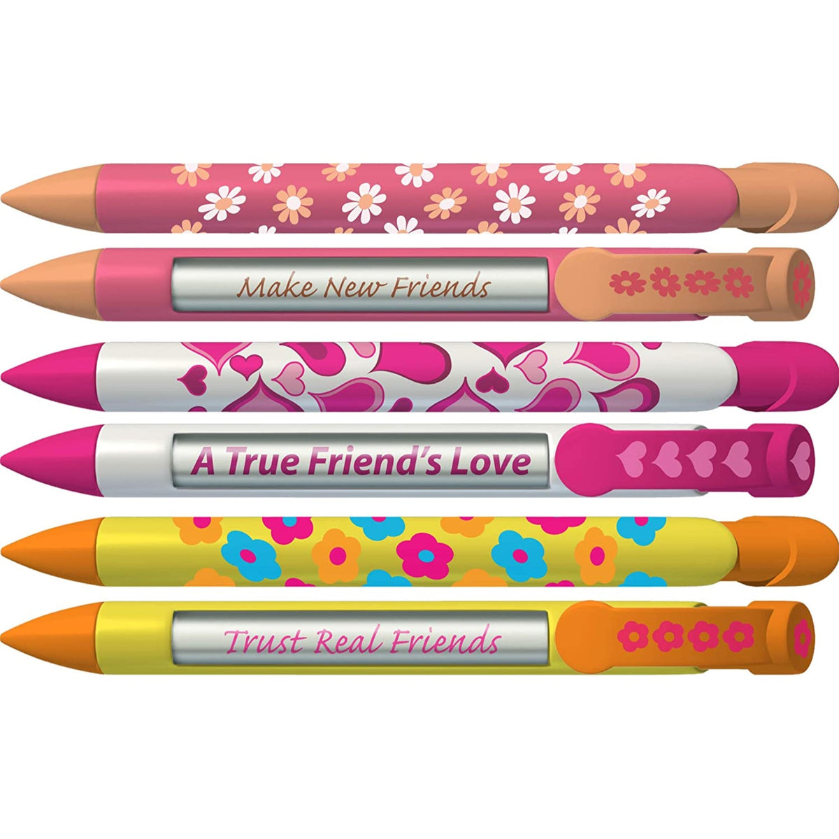 Greeting Pen Friend Pen - Daisy And Heart Trio 6 Pen Set 36543