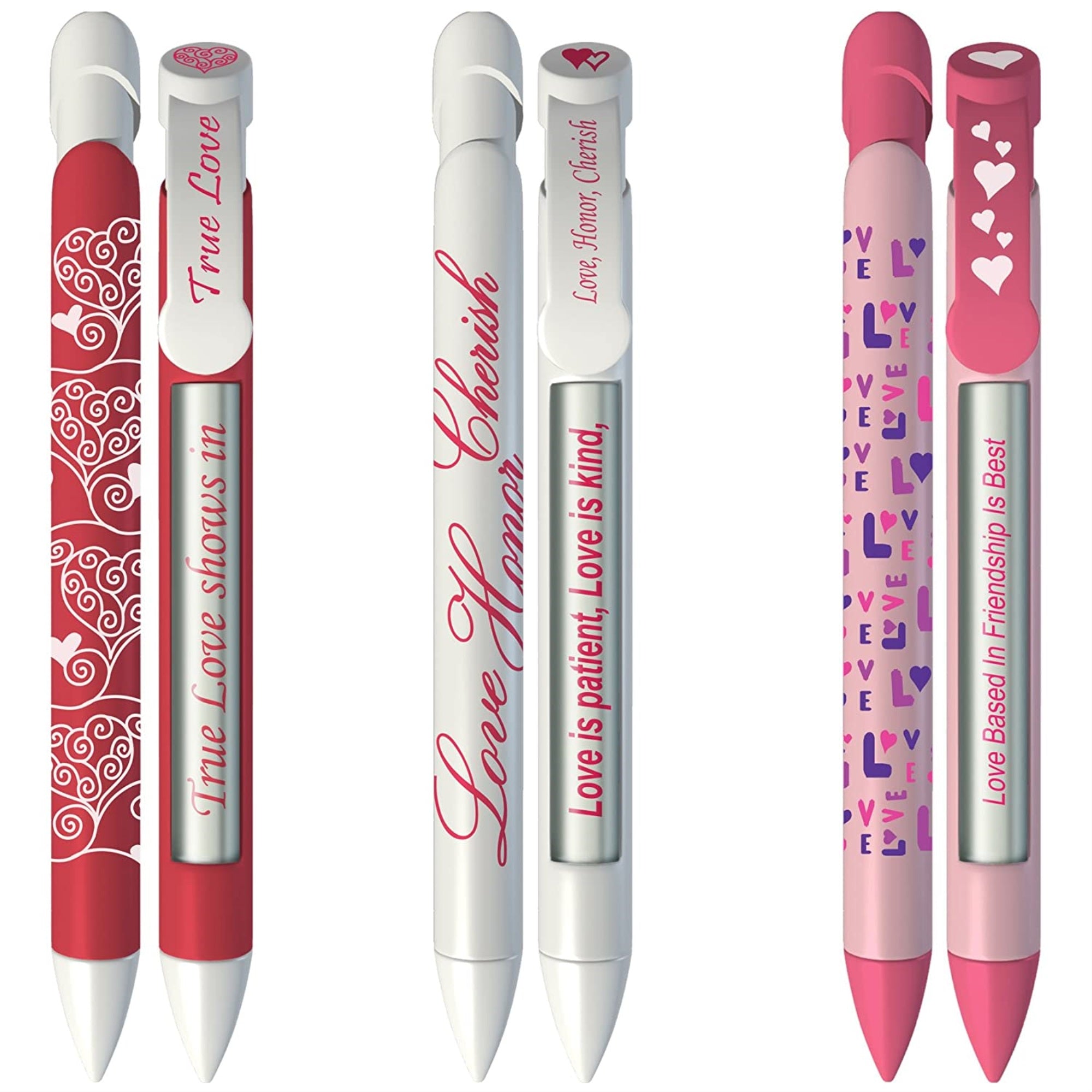 Greeting Pen Valentine'S Day Pens- Love Rotating Message 6 Pen Set 36570