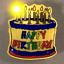 Birthday Cake Flashing Body Light Lapel Pins