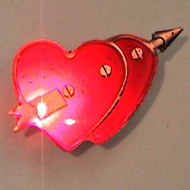 Double Heart Flashing Body Light Lapel Pins