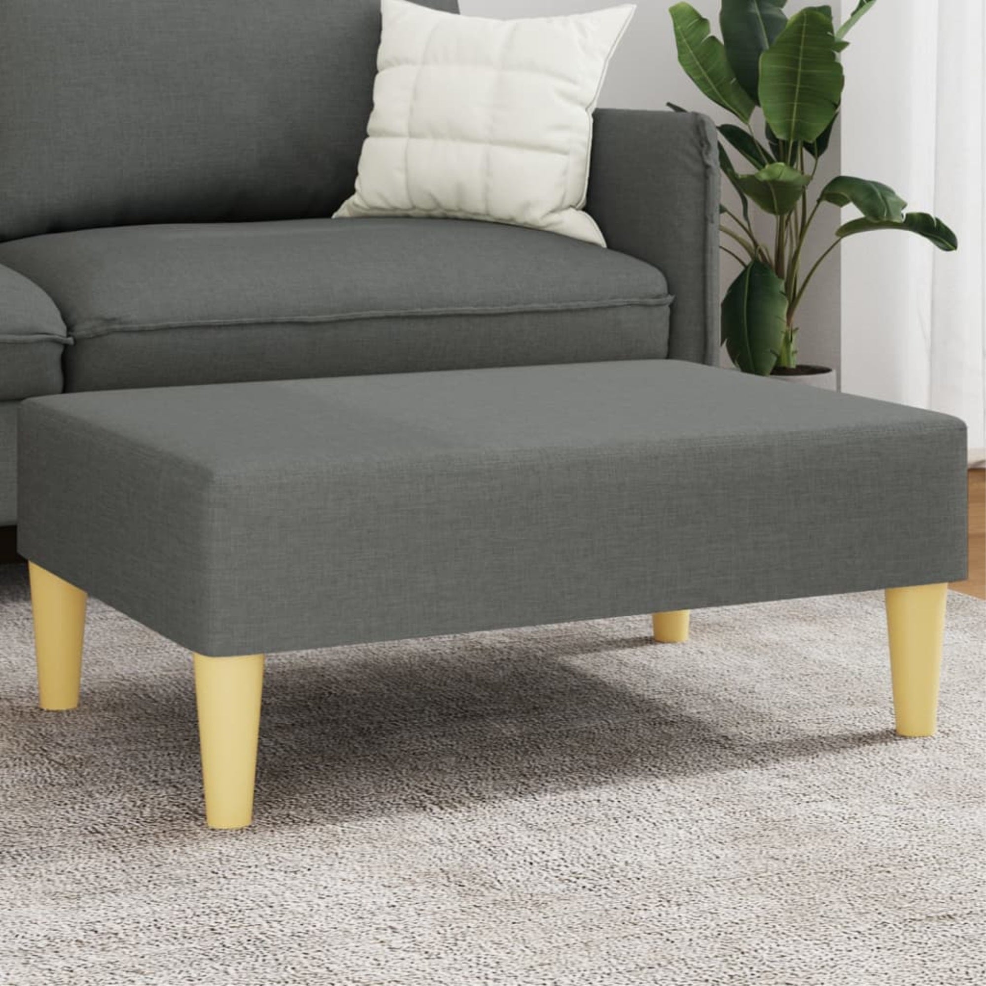 Vidaxl Footstool Dark Gray 30.3'X21.7'X12.2' Fabric