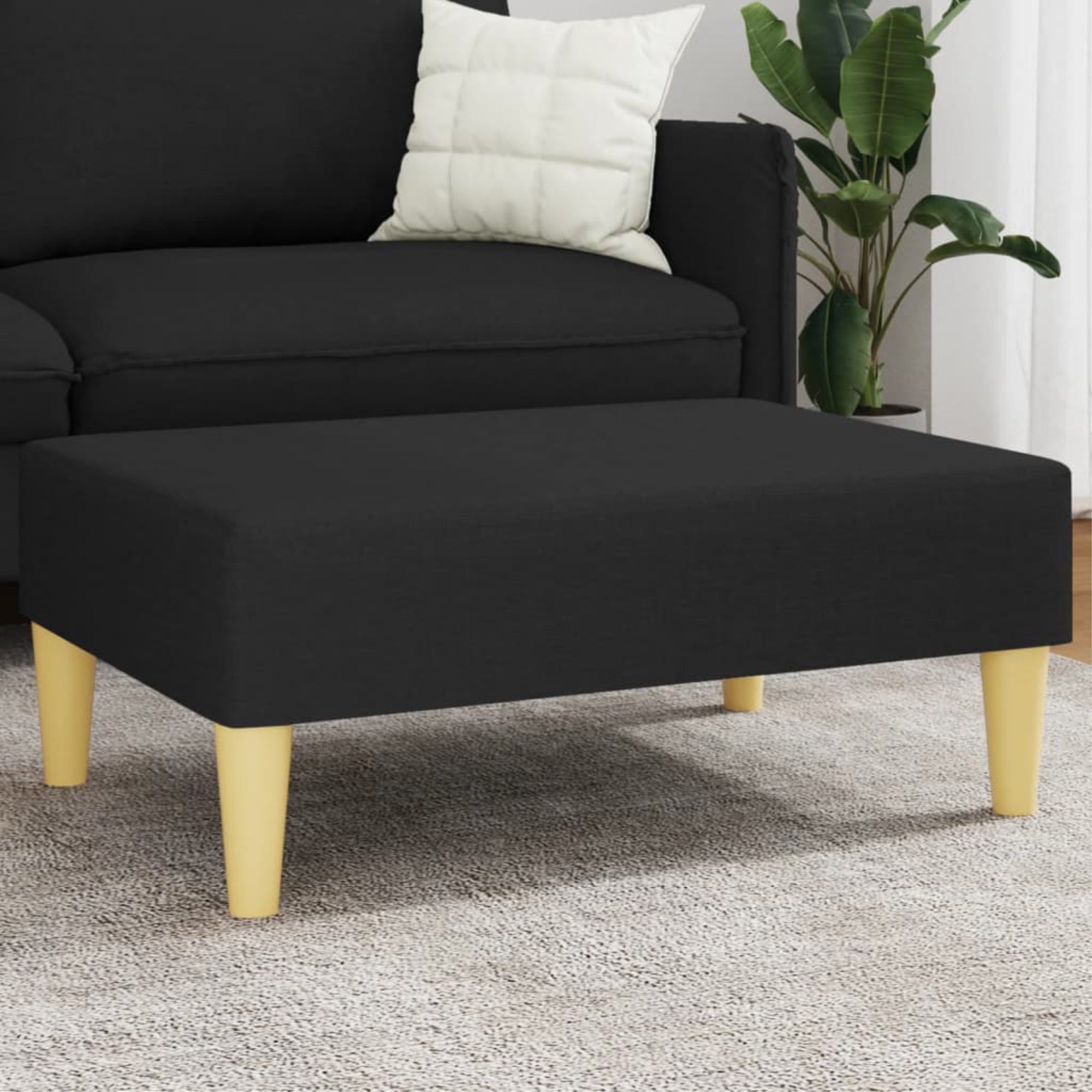 Vidaxl Footstool Black 30.3'X21.7'X12.2' Fabric
