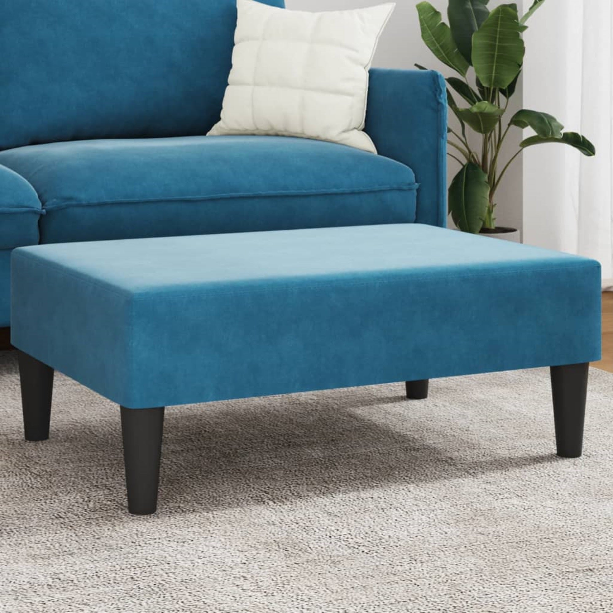 Vidaxl Footstool Blue 30.3'X21.7'X12.2' Velvet